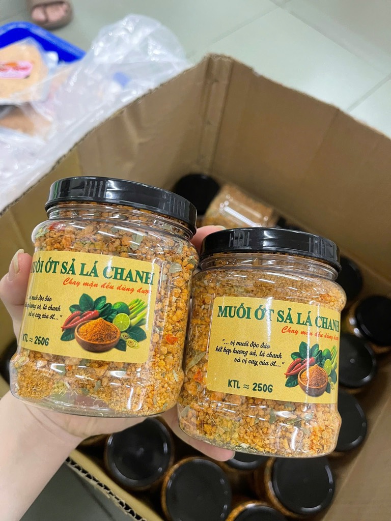 Muối ớt sả lá chanh hủ 250g
