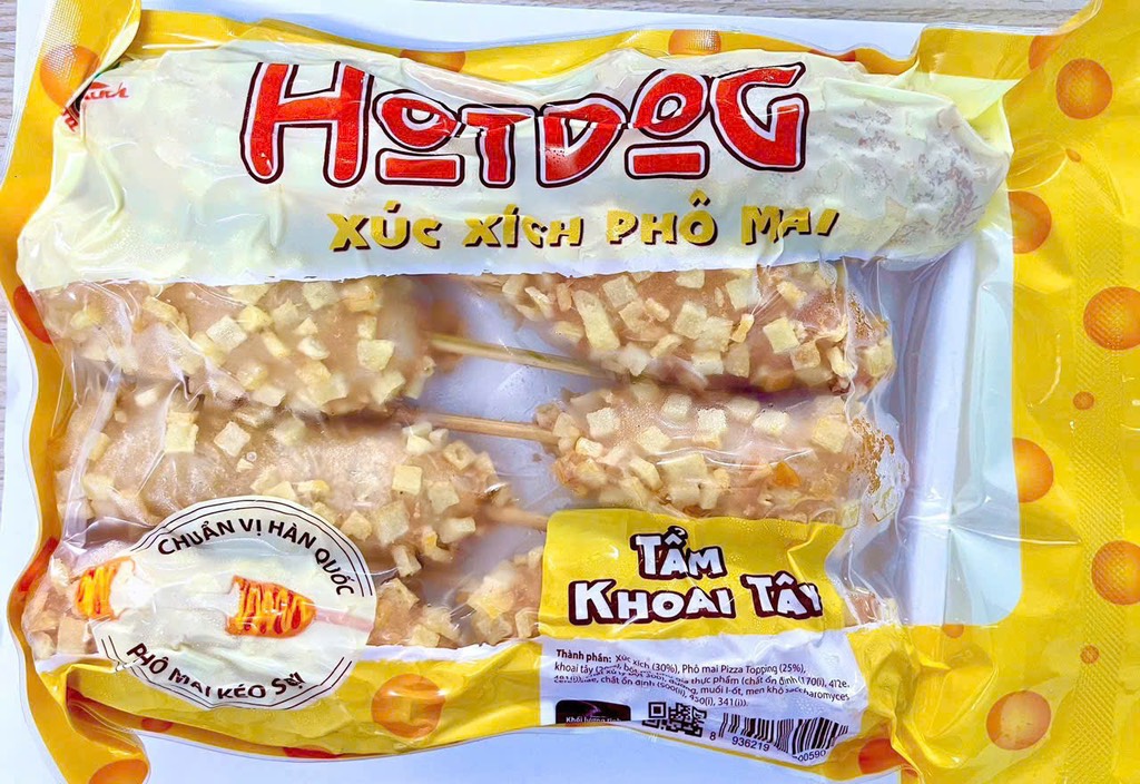 Hotdog xúc xích phô mai tẩm khoai Tây 500g-8 cây