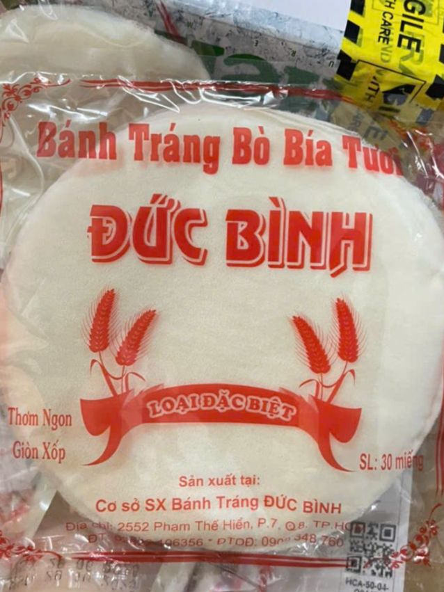 Bánh tráng bò bía tươi cuốn chả giò