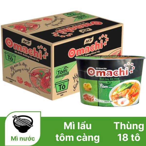 Mì tô Omachi Lẩu Tôm Càng - Thùng 18 Tô x 92g