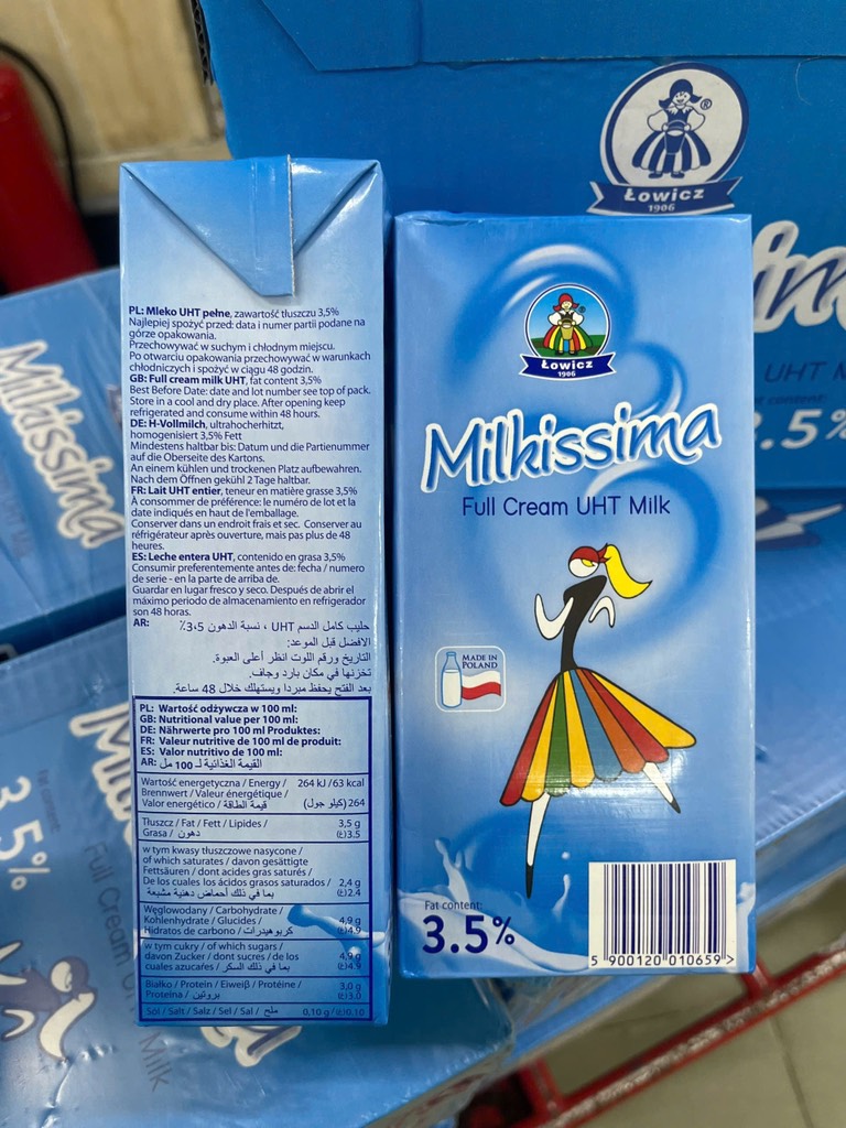 Sữa Tươi Milkissima Độ béo 3.5% - Hộp 1L