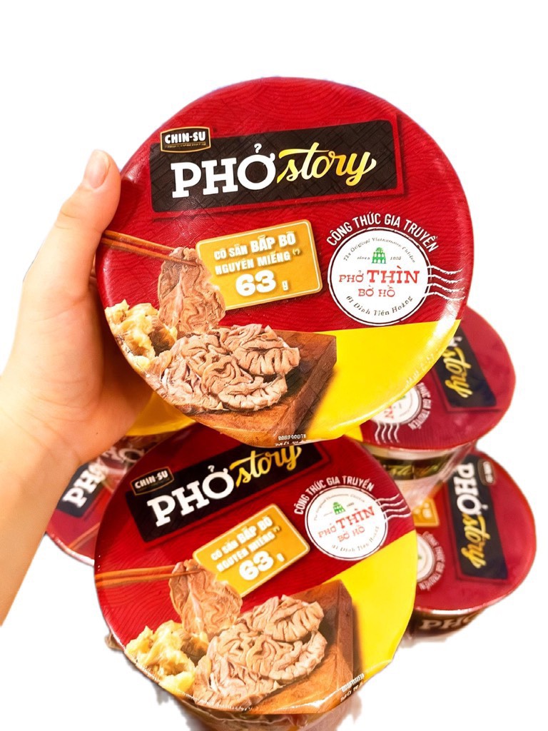 Phở TÔ Story (có thịt thật) hương vị Phở bò, Chinsu 6 tô x 131g