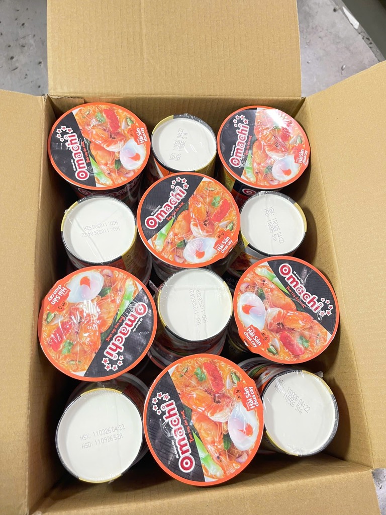 Mì Ly omachi hải sản chua cay thung 24 ly x 66gr