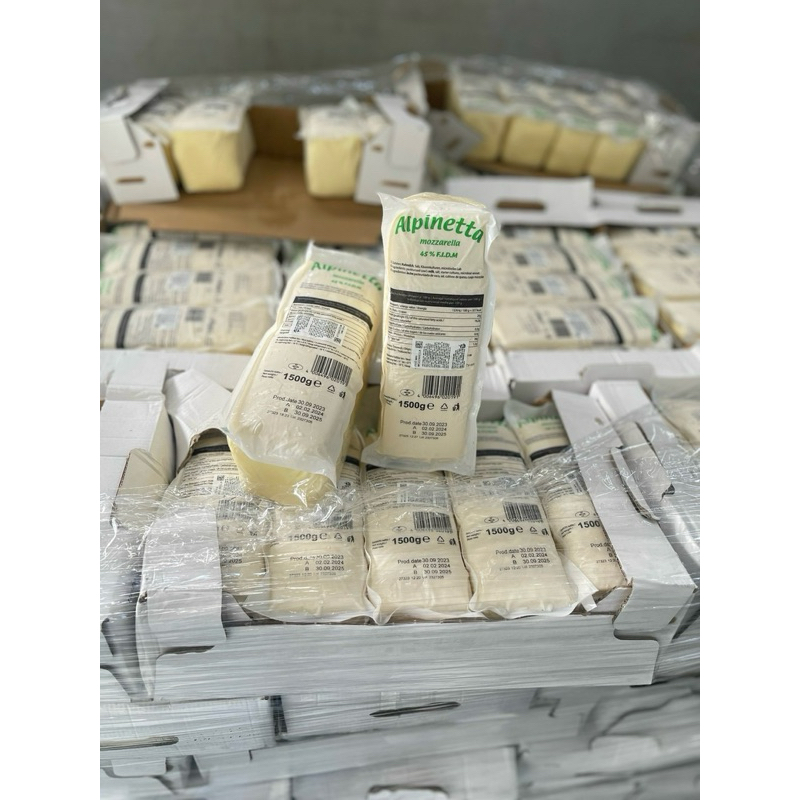 Phô mai khối 1,5kg Alpinetta mozzarella Đức (phô mai cheese kéo sợi chảy mềm)