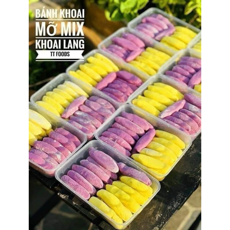 Khoai mỡ mix khoai lang hộp 500g