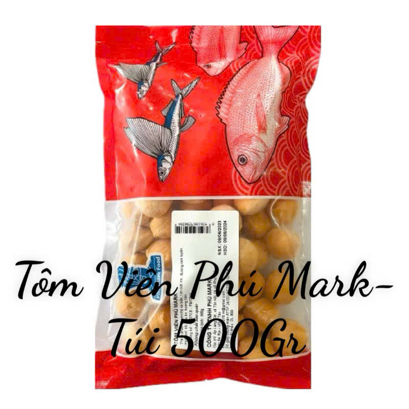 Tôm Viên Phú Mark- Túi 500Gr