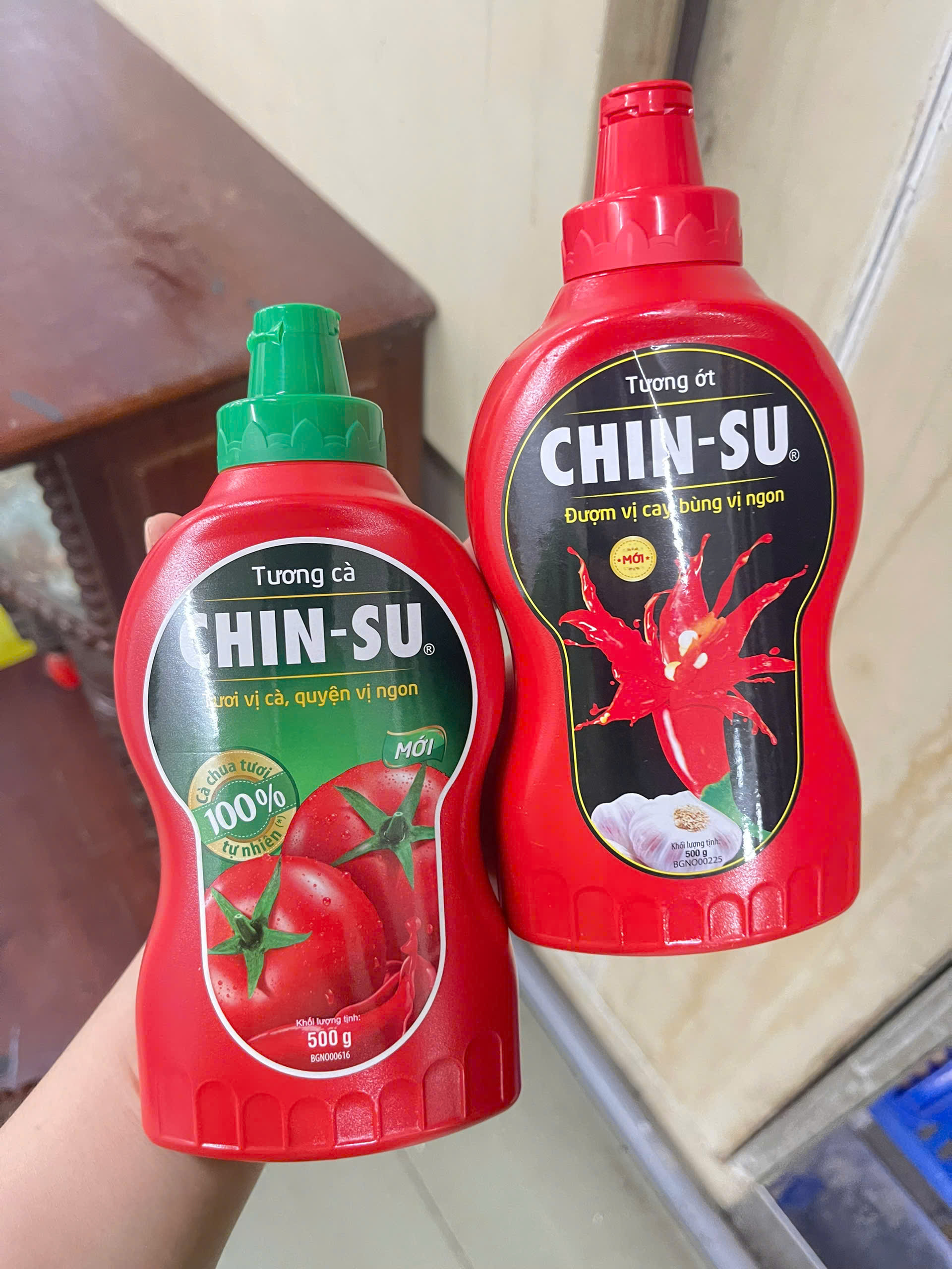 Combo Tương Cà Tương Ớt CHINSU 2 chai 500gram