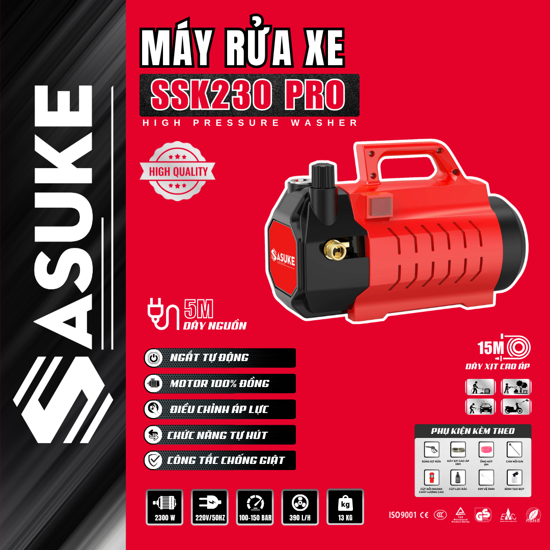 MÁY RỬA XE CAO ÁP SASUKE SSK230 PRO