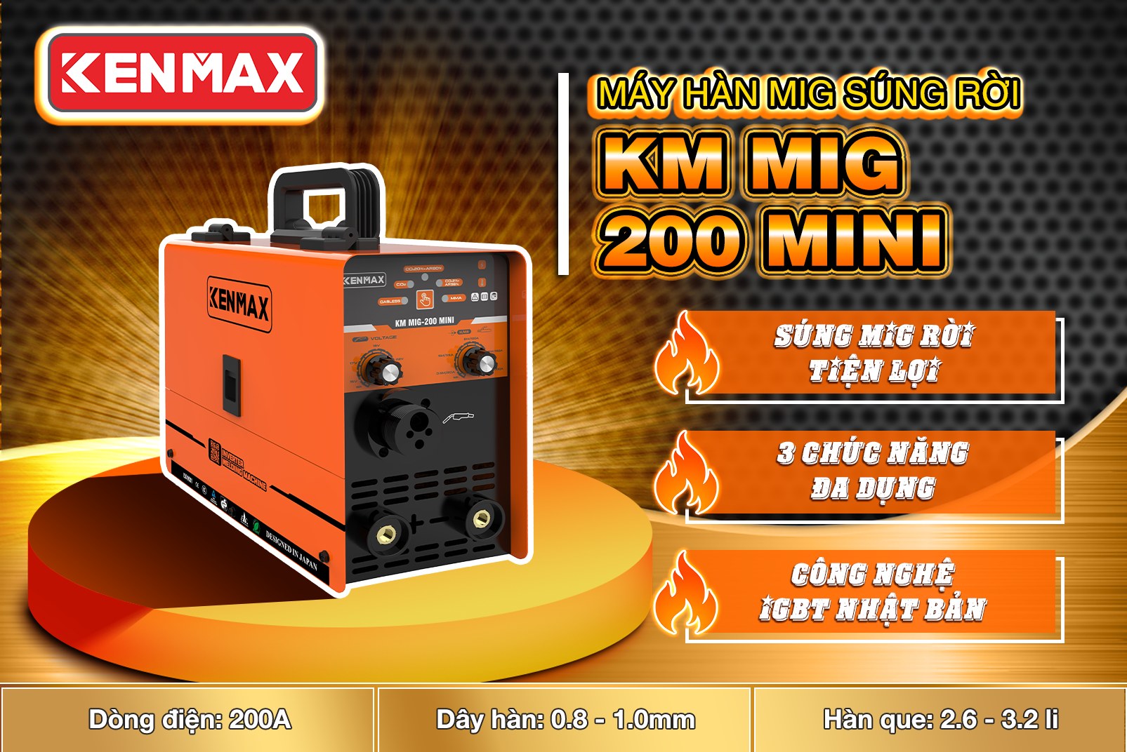 Máy hàn 3 CHỨC NĂNG KENMAX | MIG-200 MINI NEW