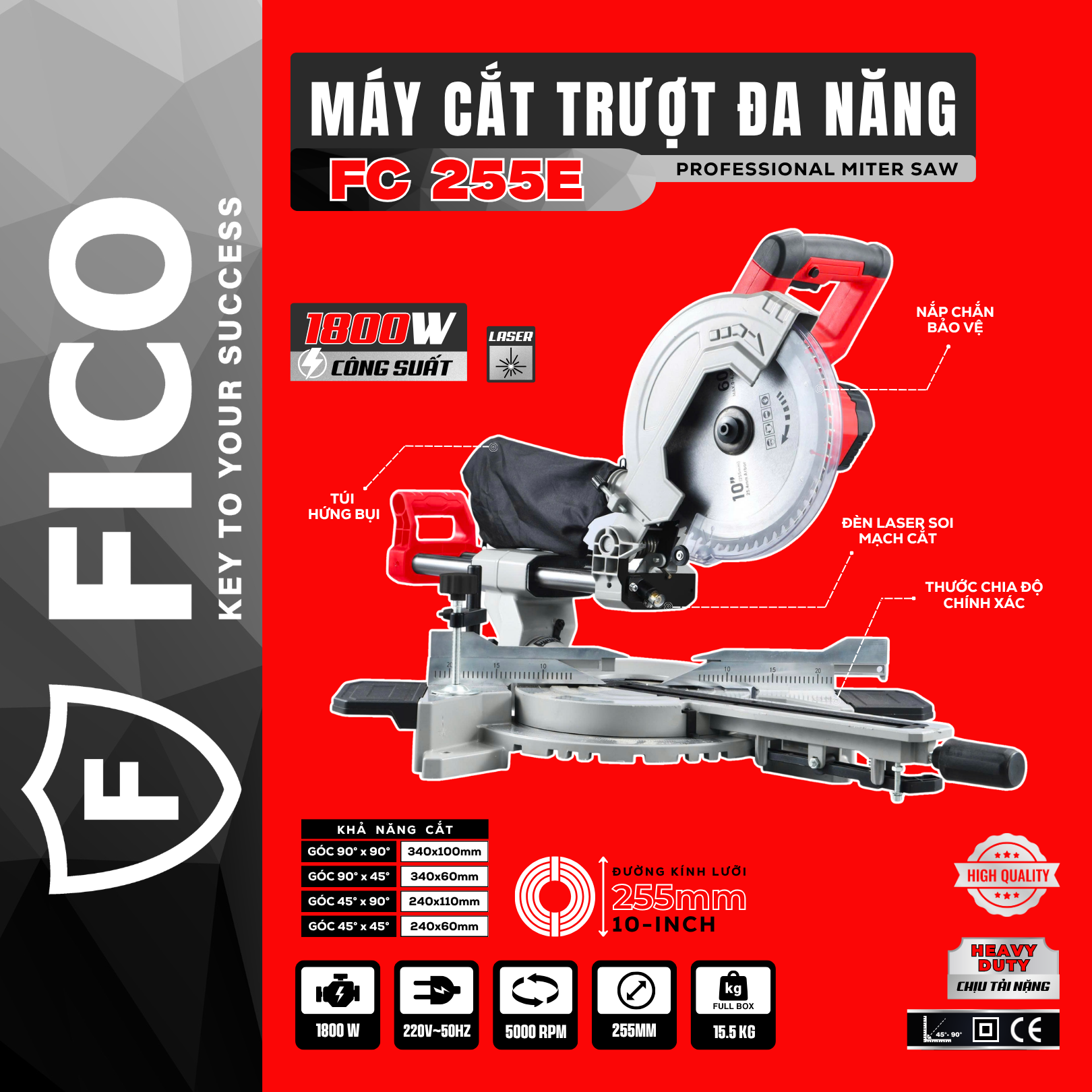 MÁY CẮT TRƯỢT ĐA NĂNG FICO FC 255E