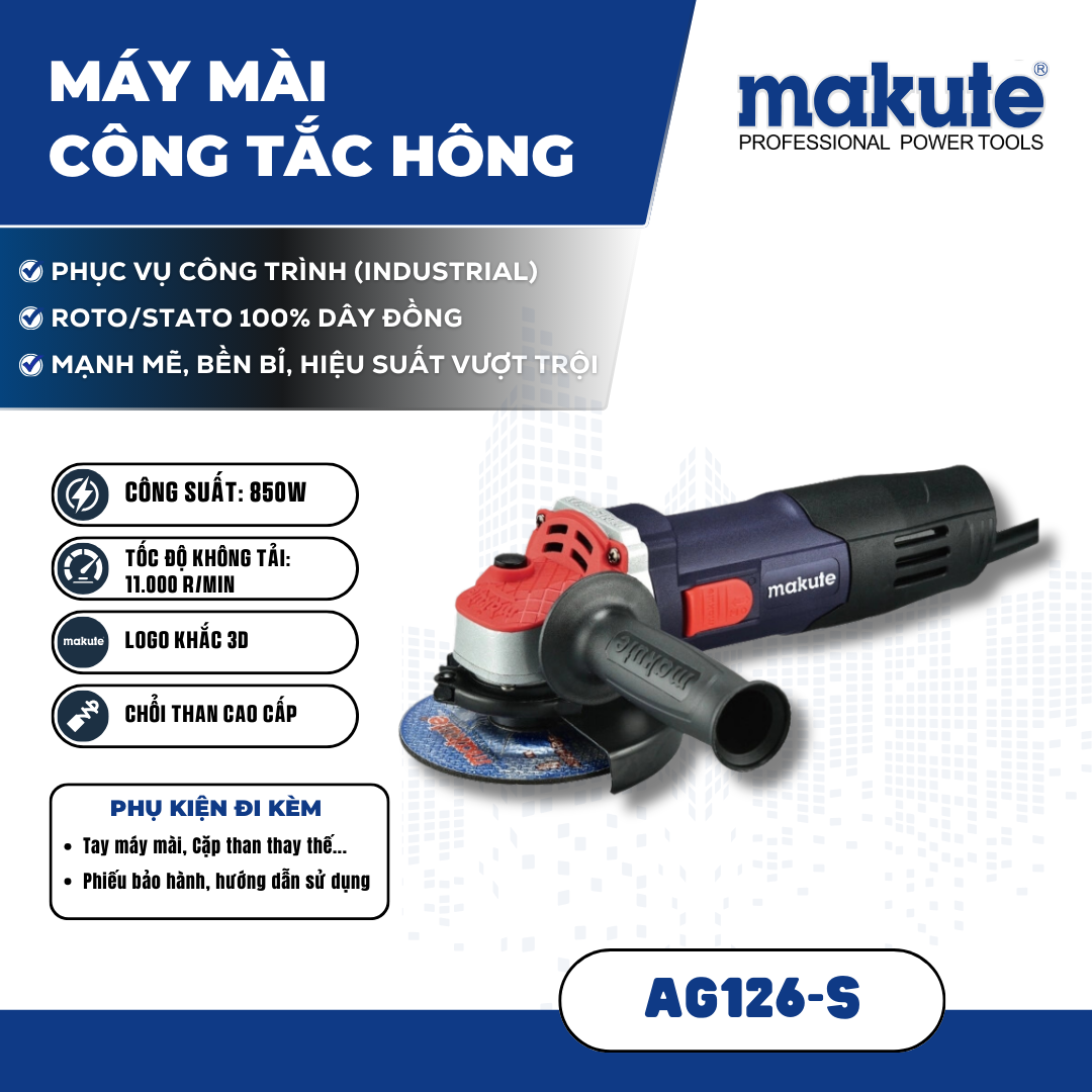 Máy mài (công tắc hông) |  AG126-S