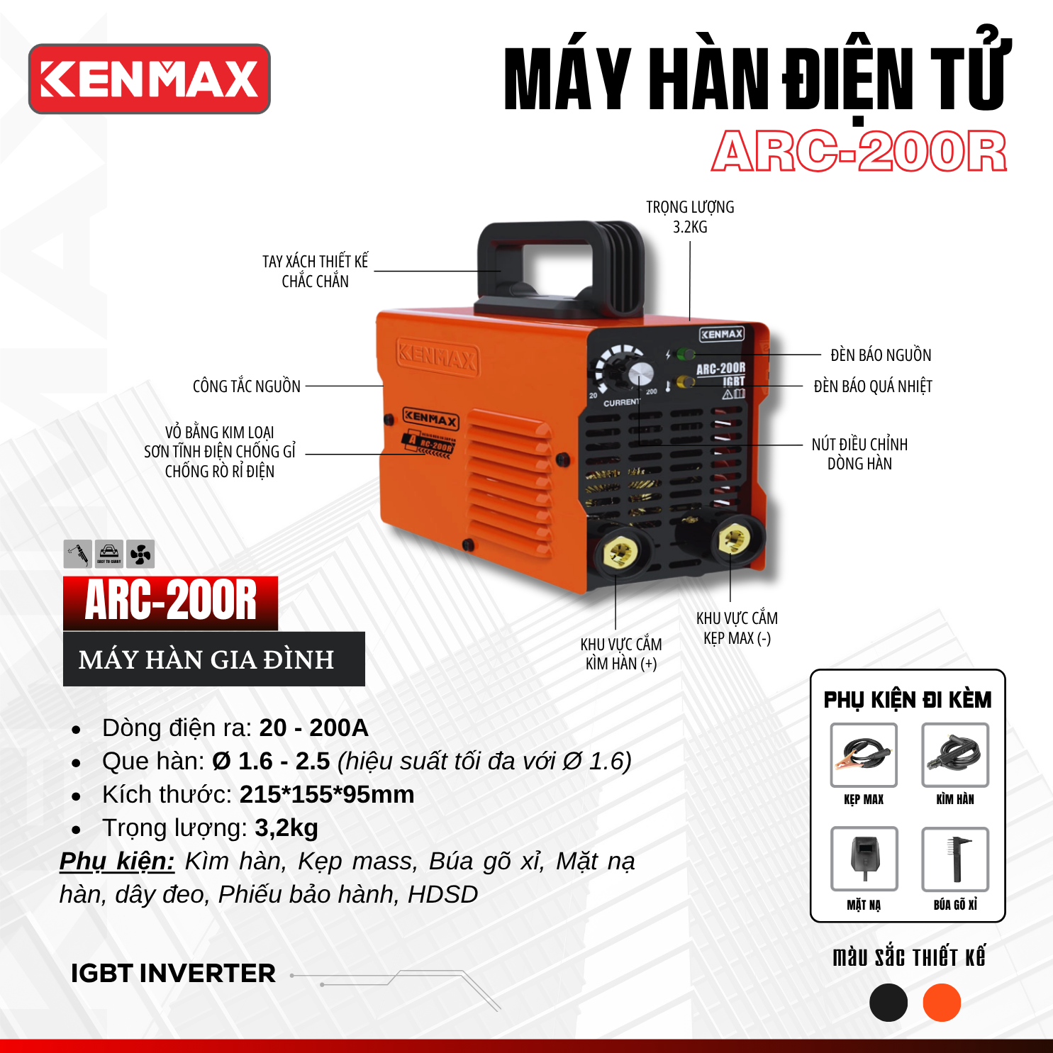 MÁY HÀN QUE MINI KENMAX ARC-200R