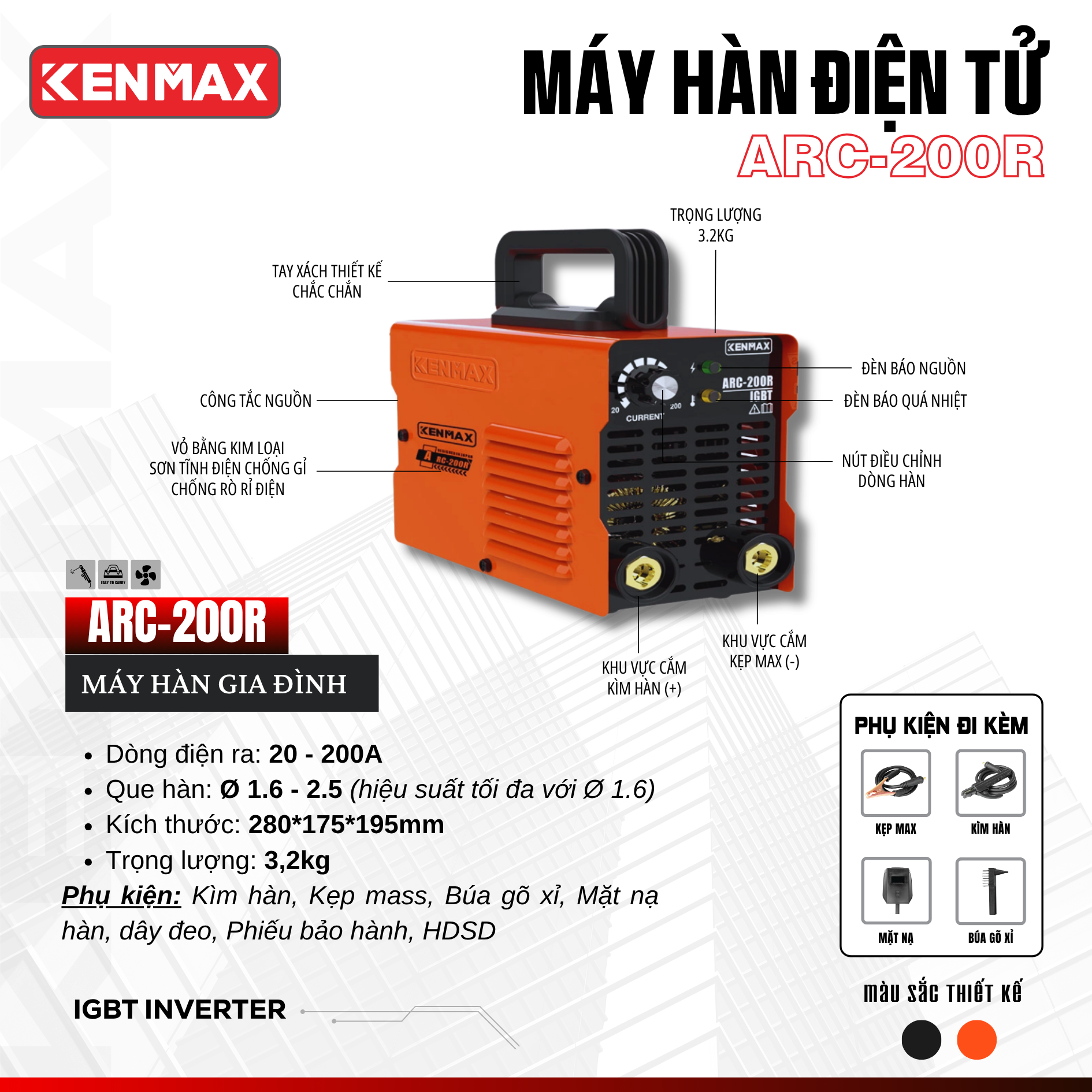 MÁY HÀN QUE MINI KENMAX ARC-200R