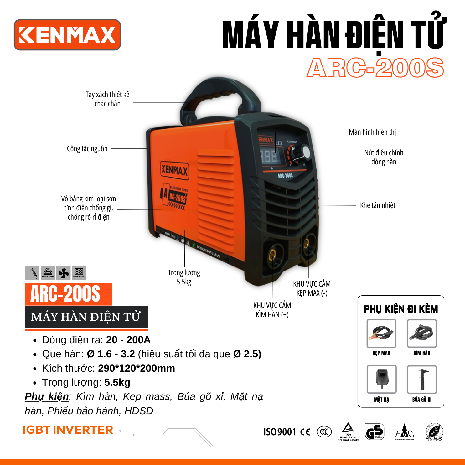 Máy hàn điện tử KENMAX | ARC-200S