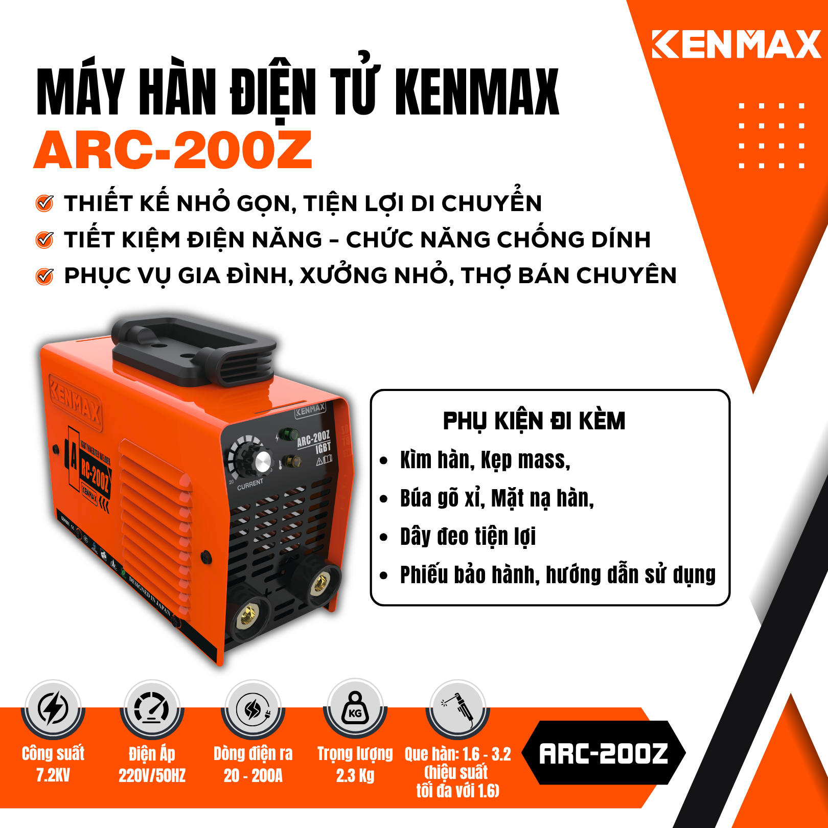 MÁY HÀN GIA ĐÌNH KENMAX | ARC-200Z