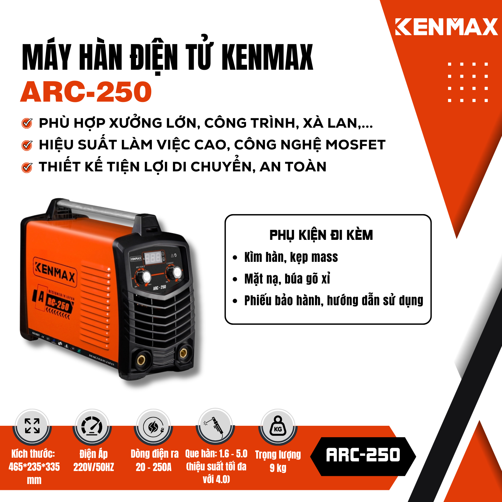 Máy hàn điện tử KENMAX | ARC-250