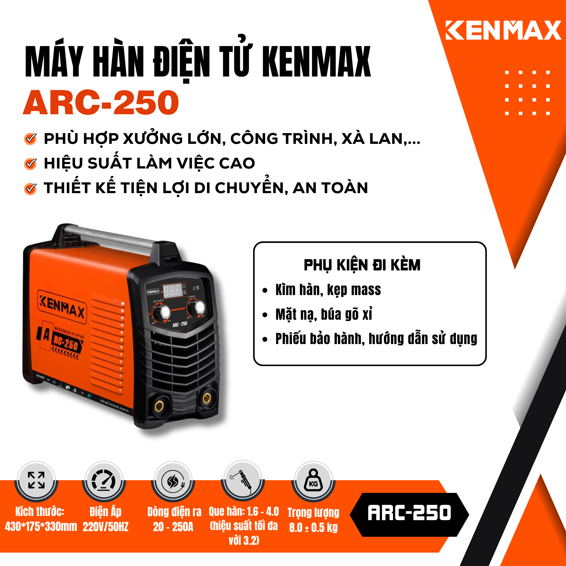 Máy hàn điện tử KENMAX | ARC-250