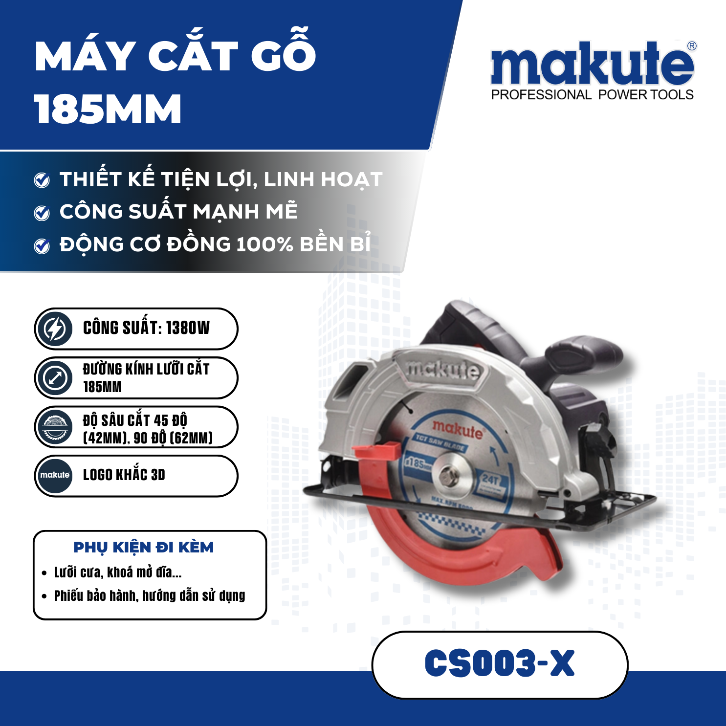 Máy cưa gỗ 185mm CS003-X