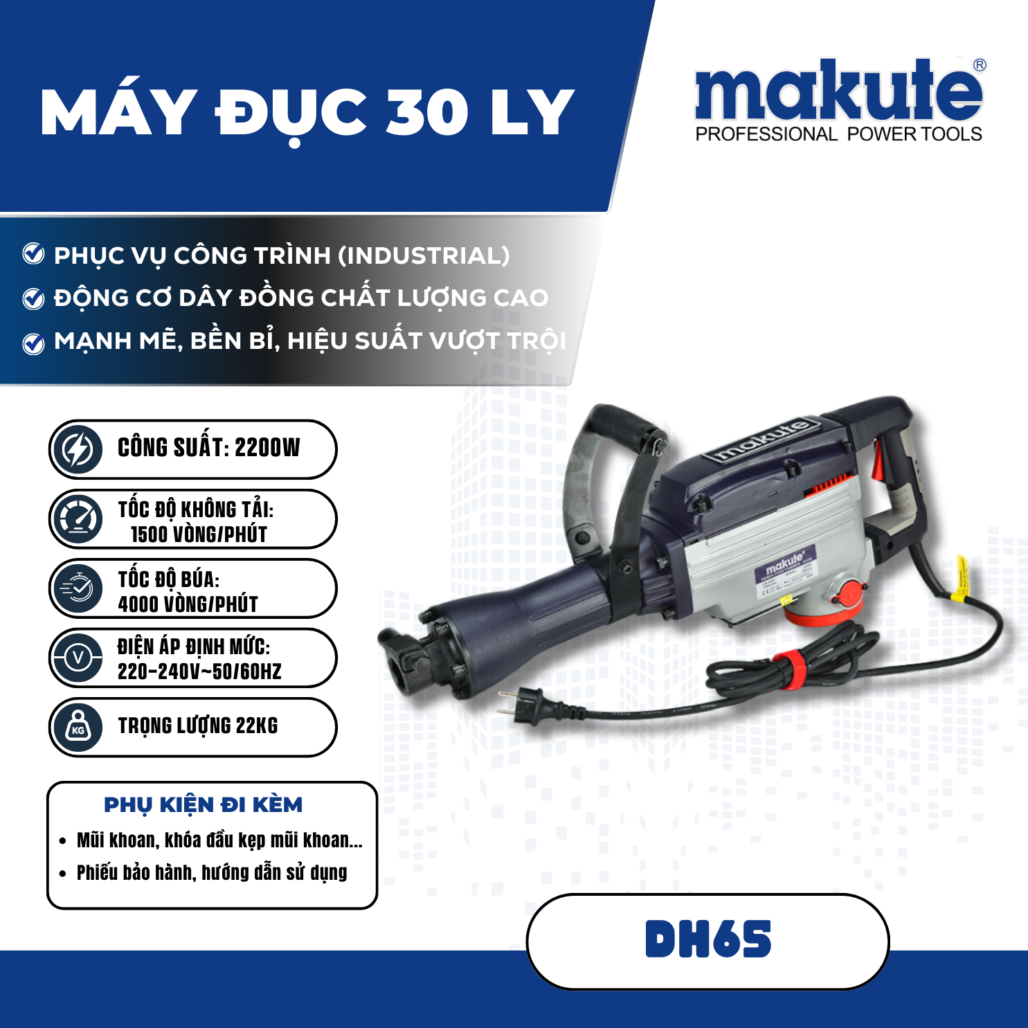Máy đục (30ly) DH65
