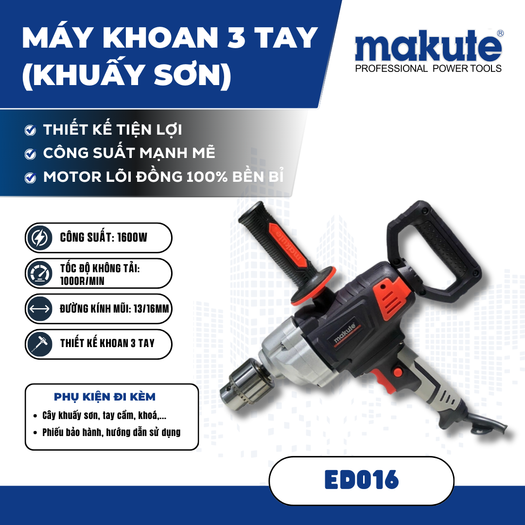 Máy khuấy sơn (khoan 3 tay) | ED016