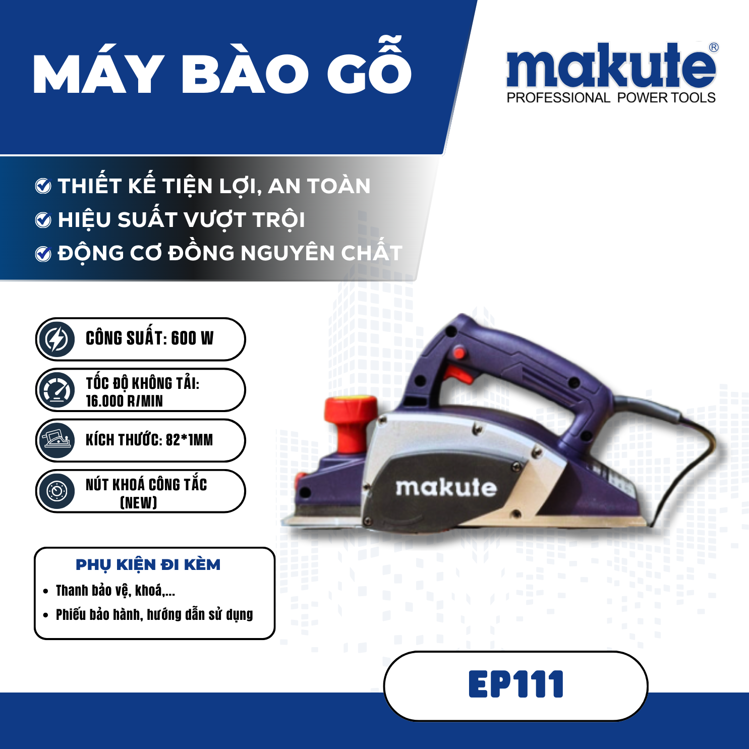 Máy bào gỗ EP111 600W