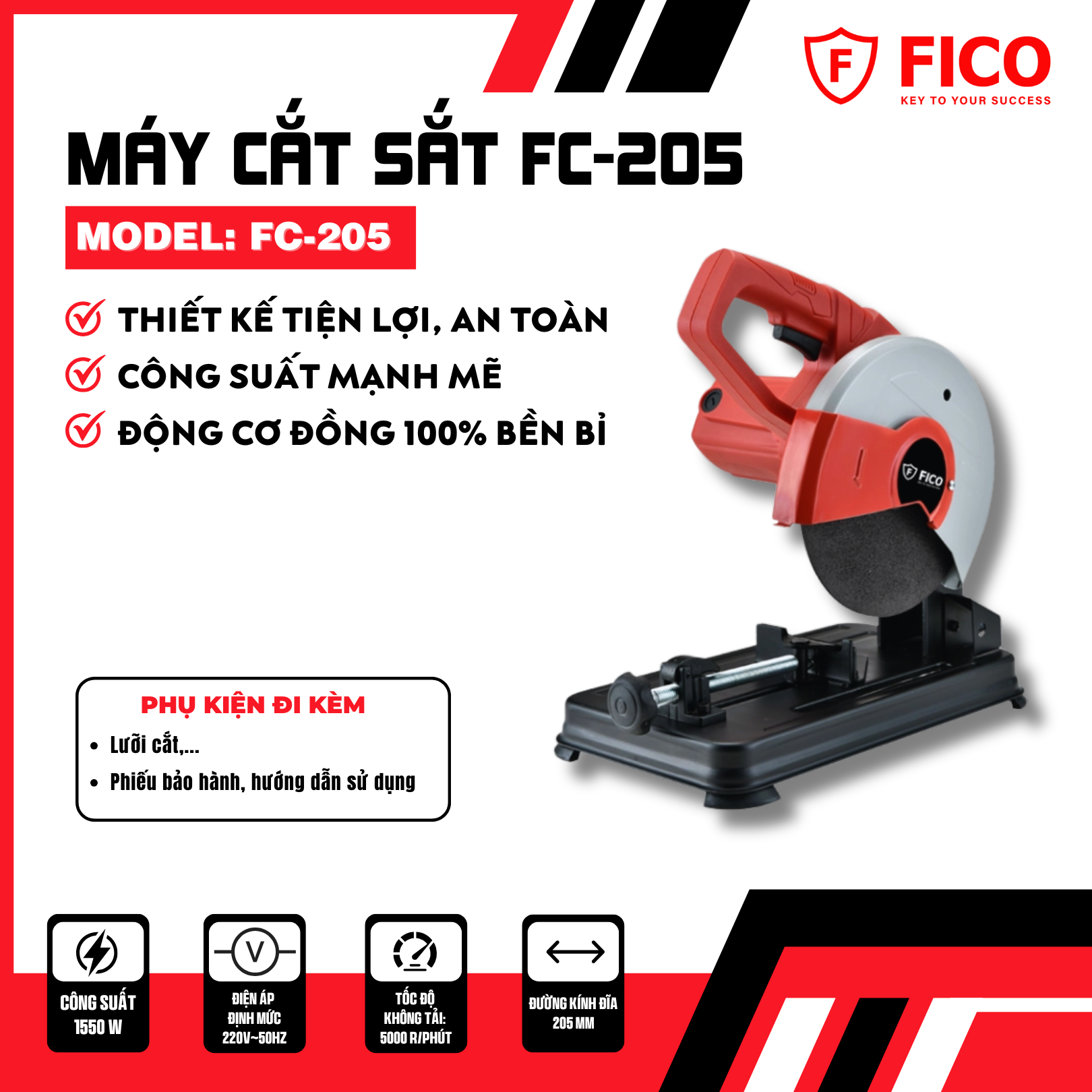 Máy cắt sắt 205mm FC-205