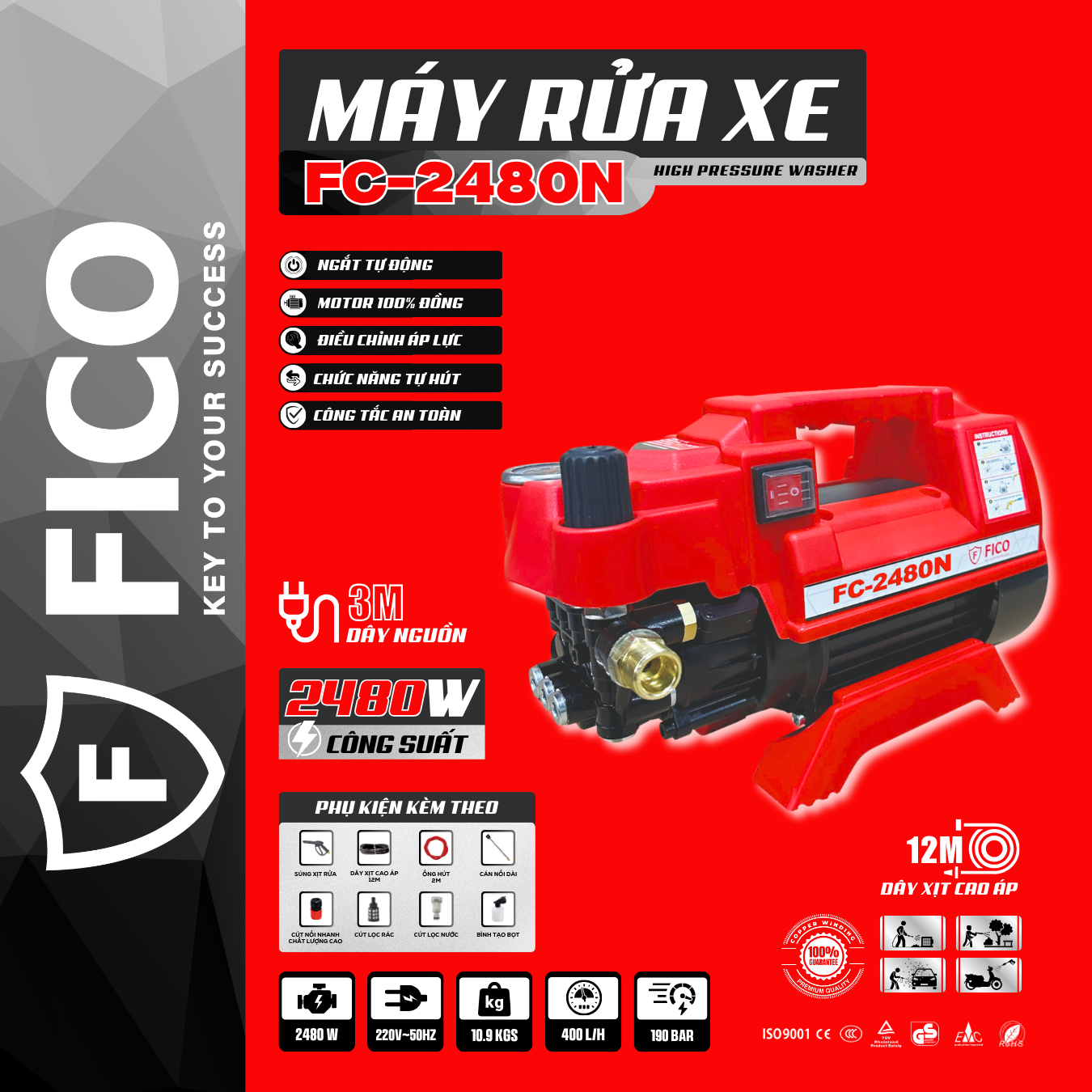 MÁY RỬA XE CAO ÁP FICO FC-2480N