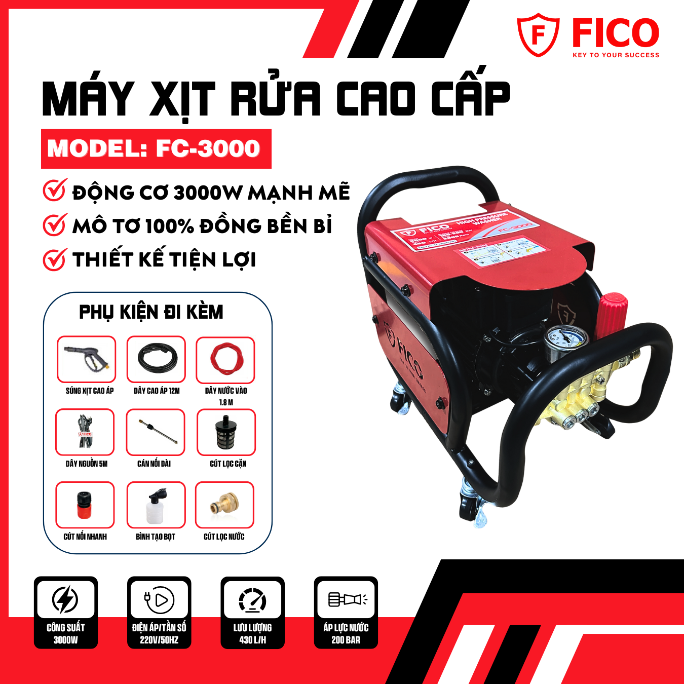 Máy xịt rửa cao cấp FICO FC-3000