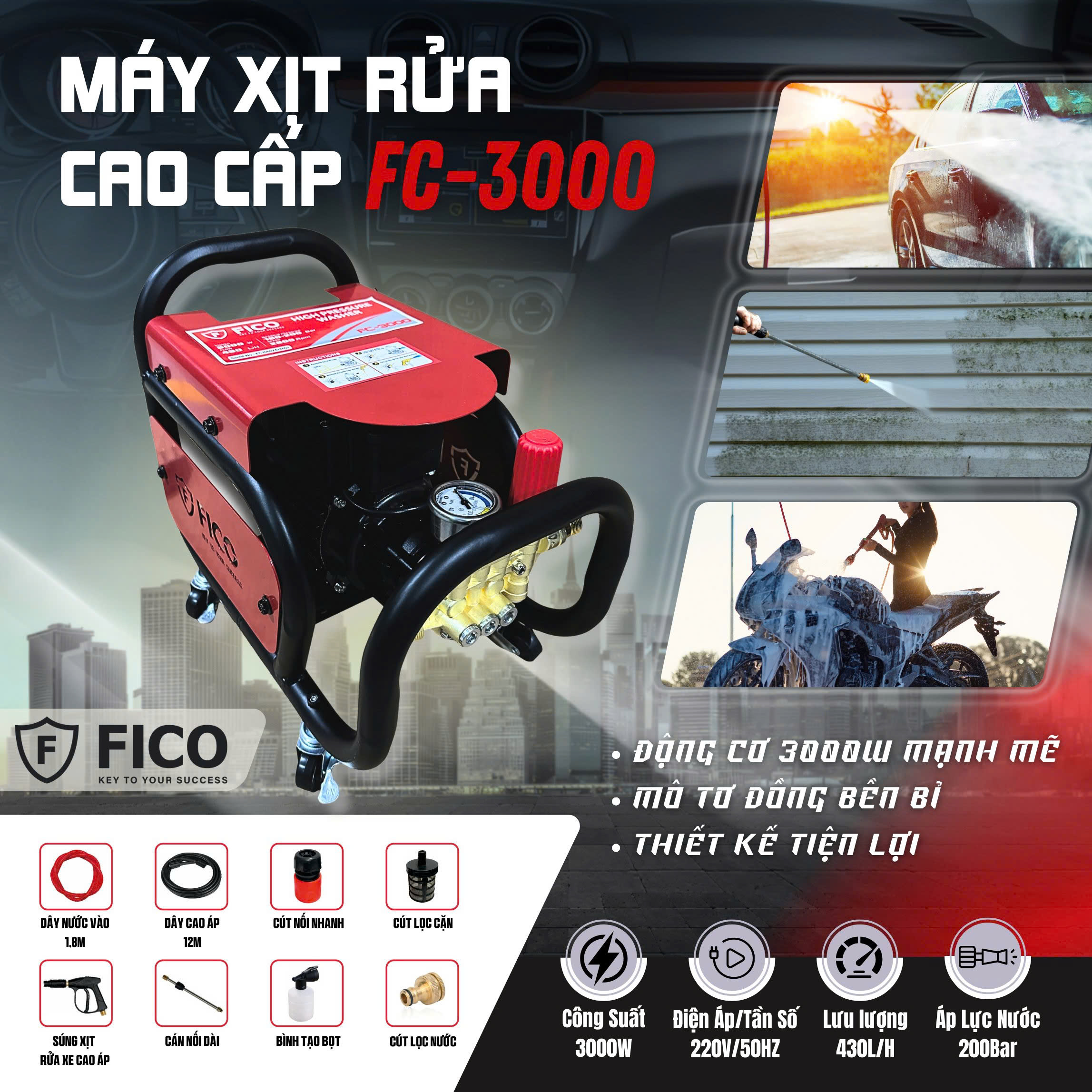 Máy xịt rửa cao cấp FICO FC-3000