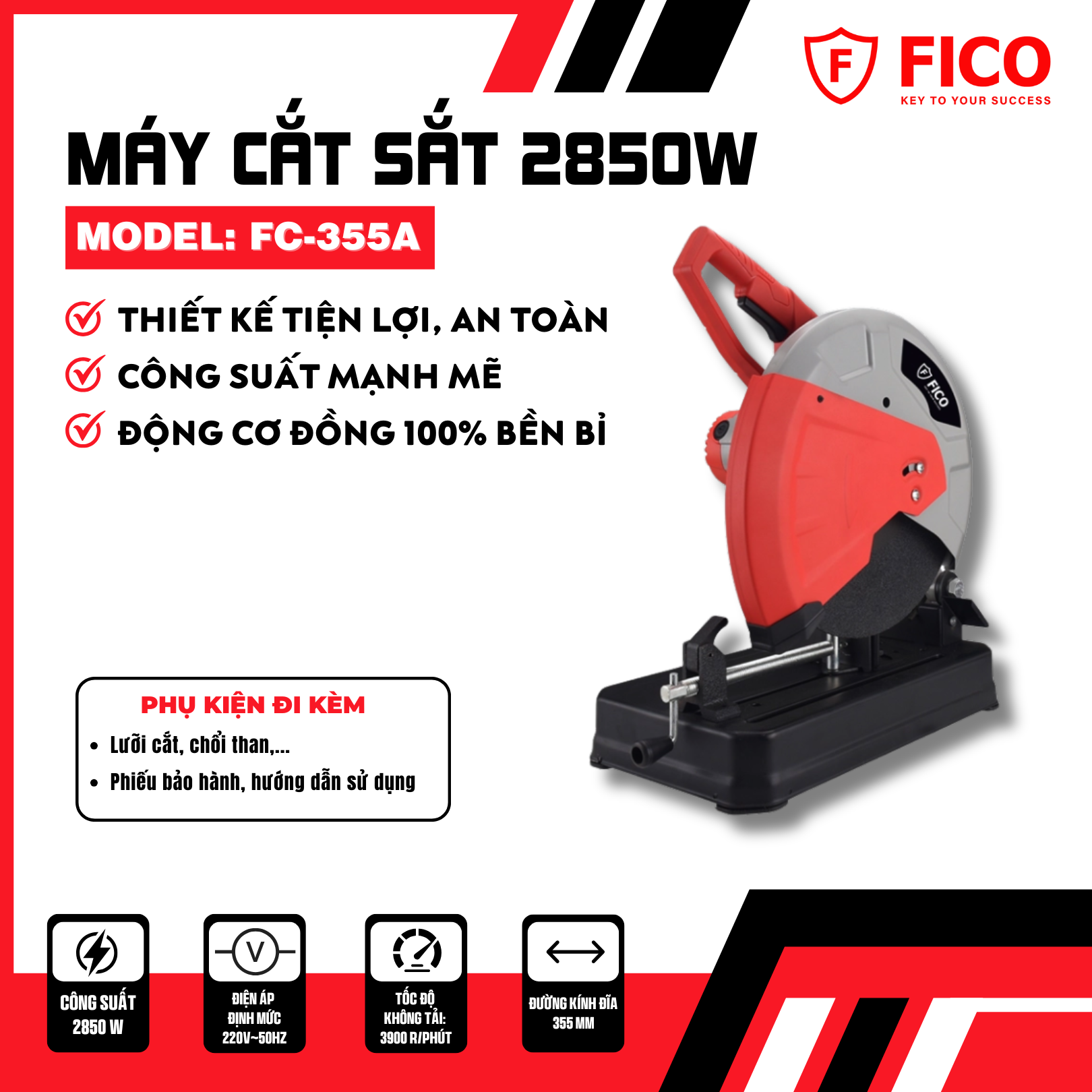 Máy cắt sắt cao cấp FC-355A  2850W