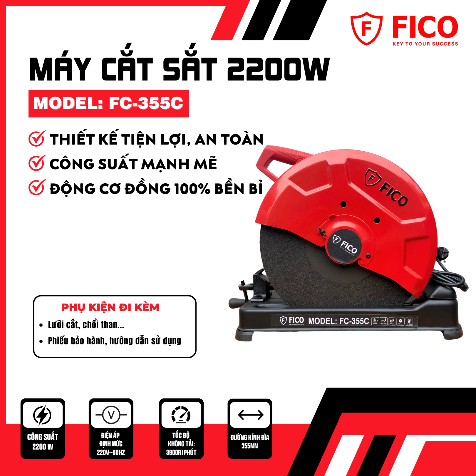 Máy cắt sắt FC-355C 2200W