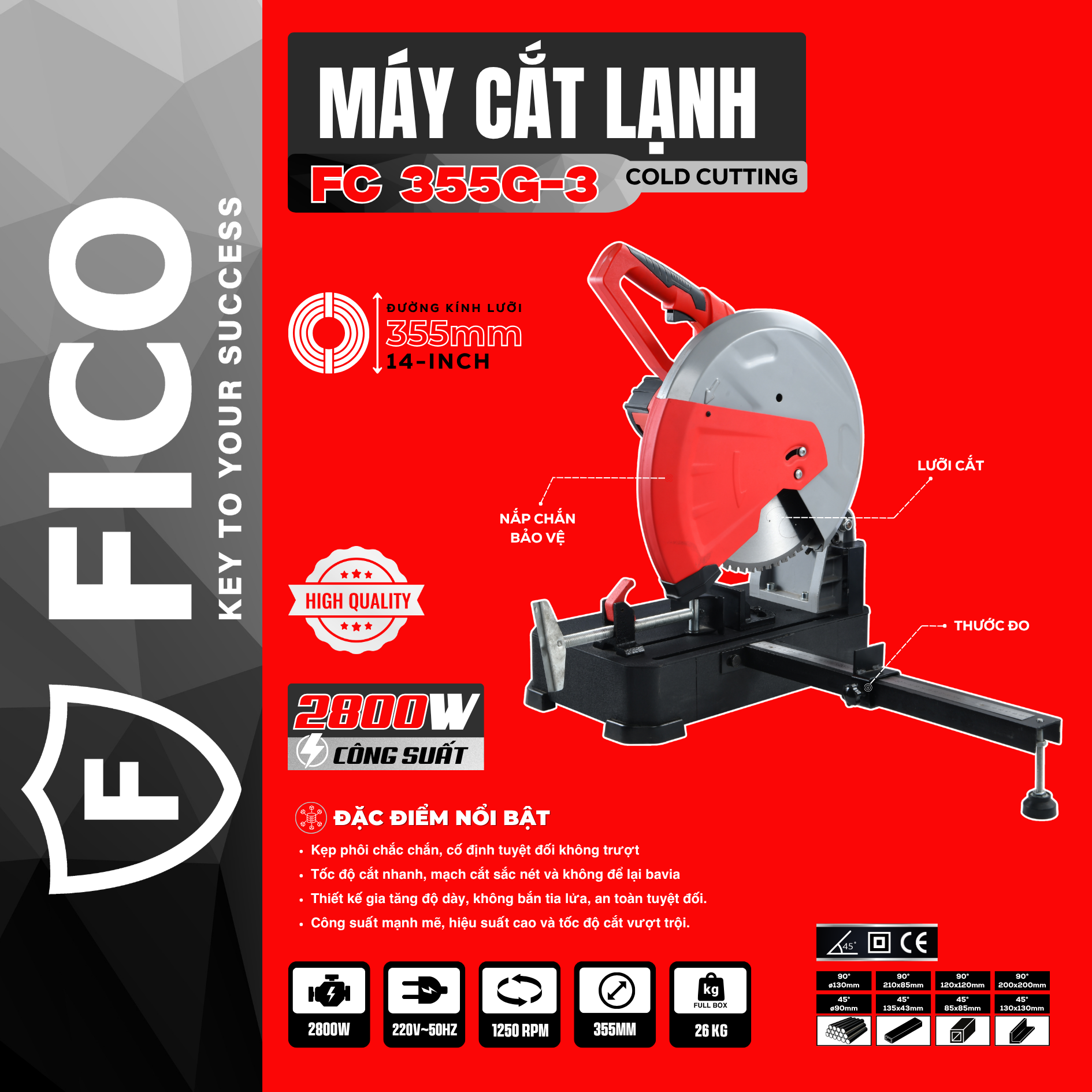 MÁY CẮT LẠNH  FICO FC 355G-3