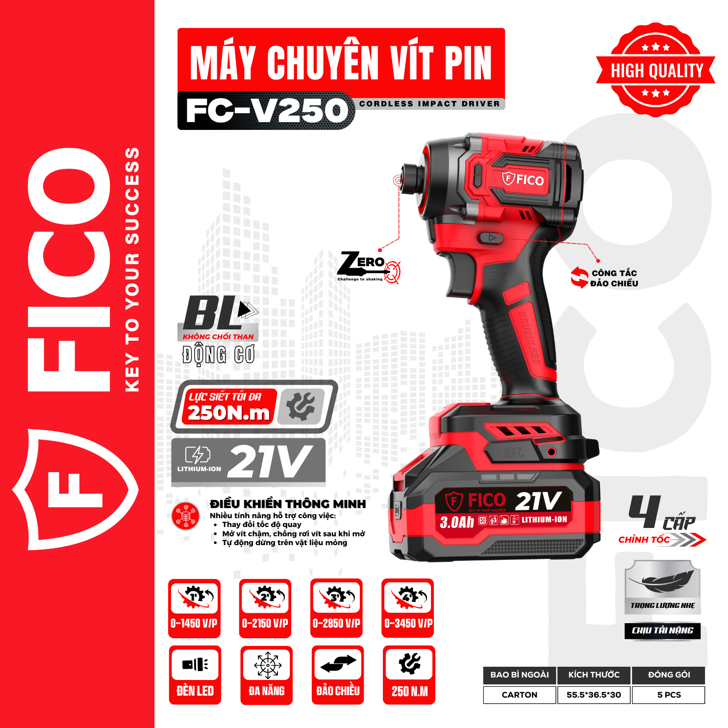 MÁY CHUYÊN VÍT PIN FICO FC-V250