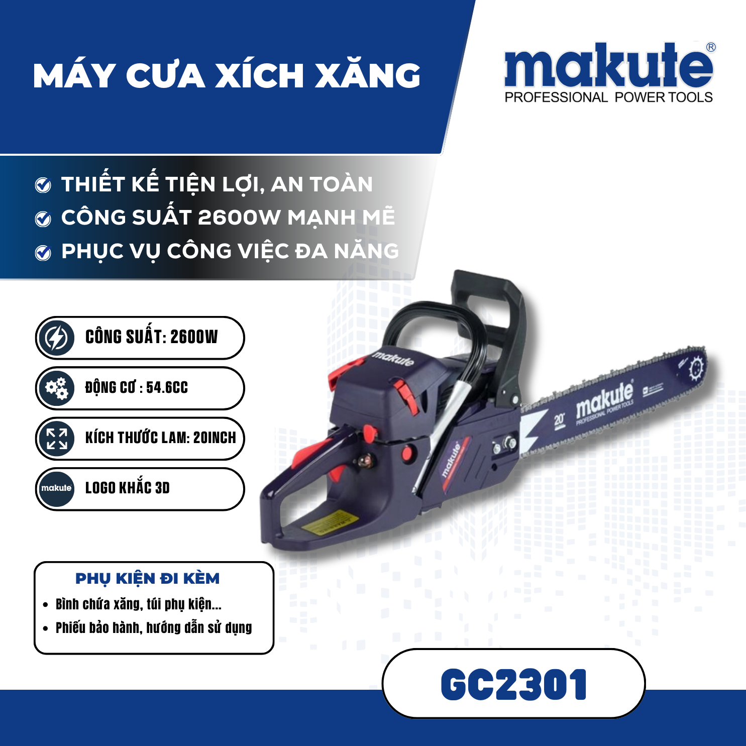 Máy cưa xích xăng GC2301