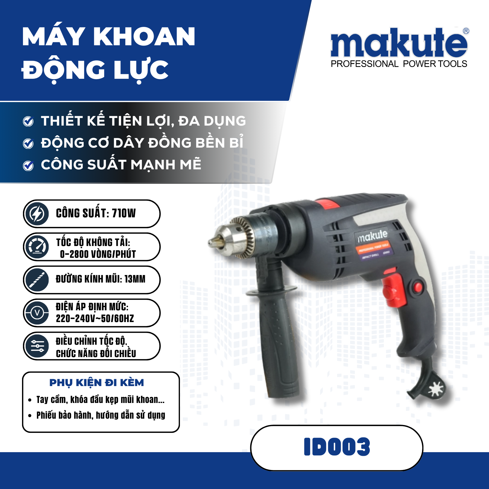 Máy khoan động lực ID003-RED