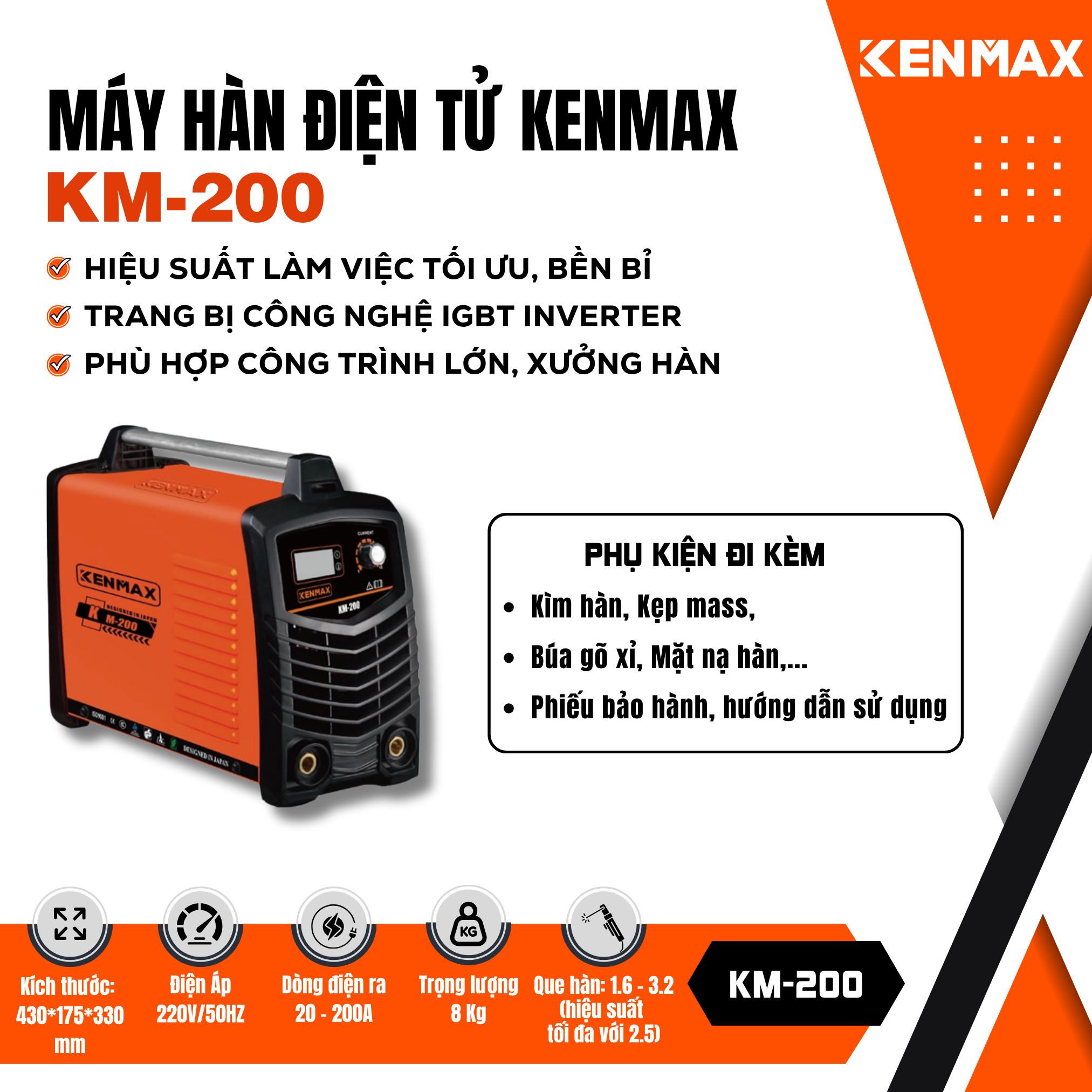 Máy hàn que KM-200