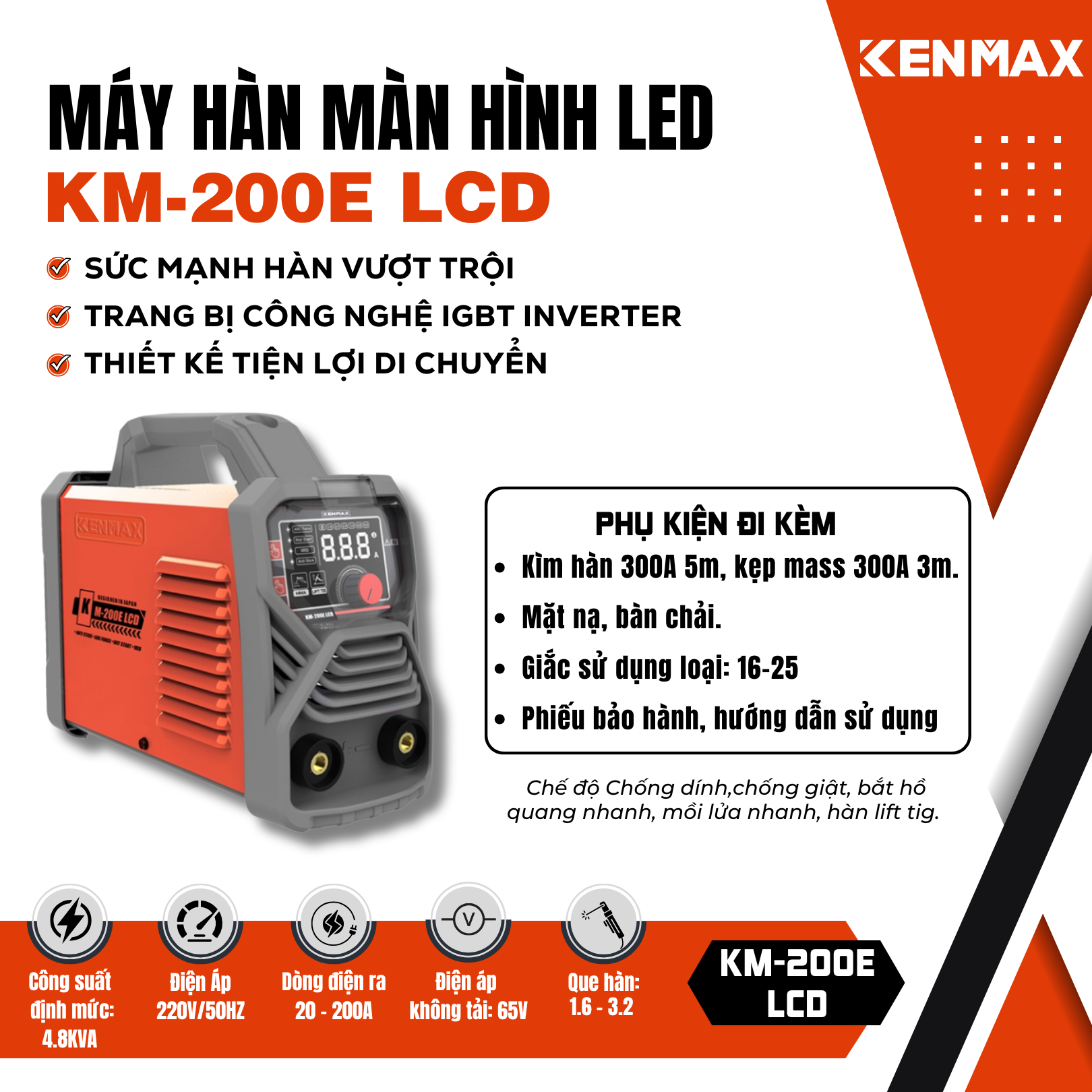 Máy hàn màn hình LED KM-200E LCD