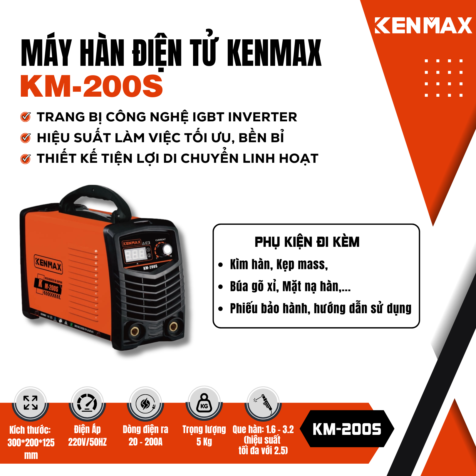 Máy hàn que KM-200S