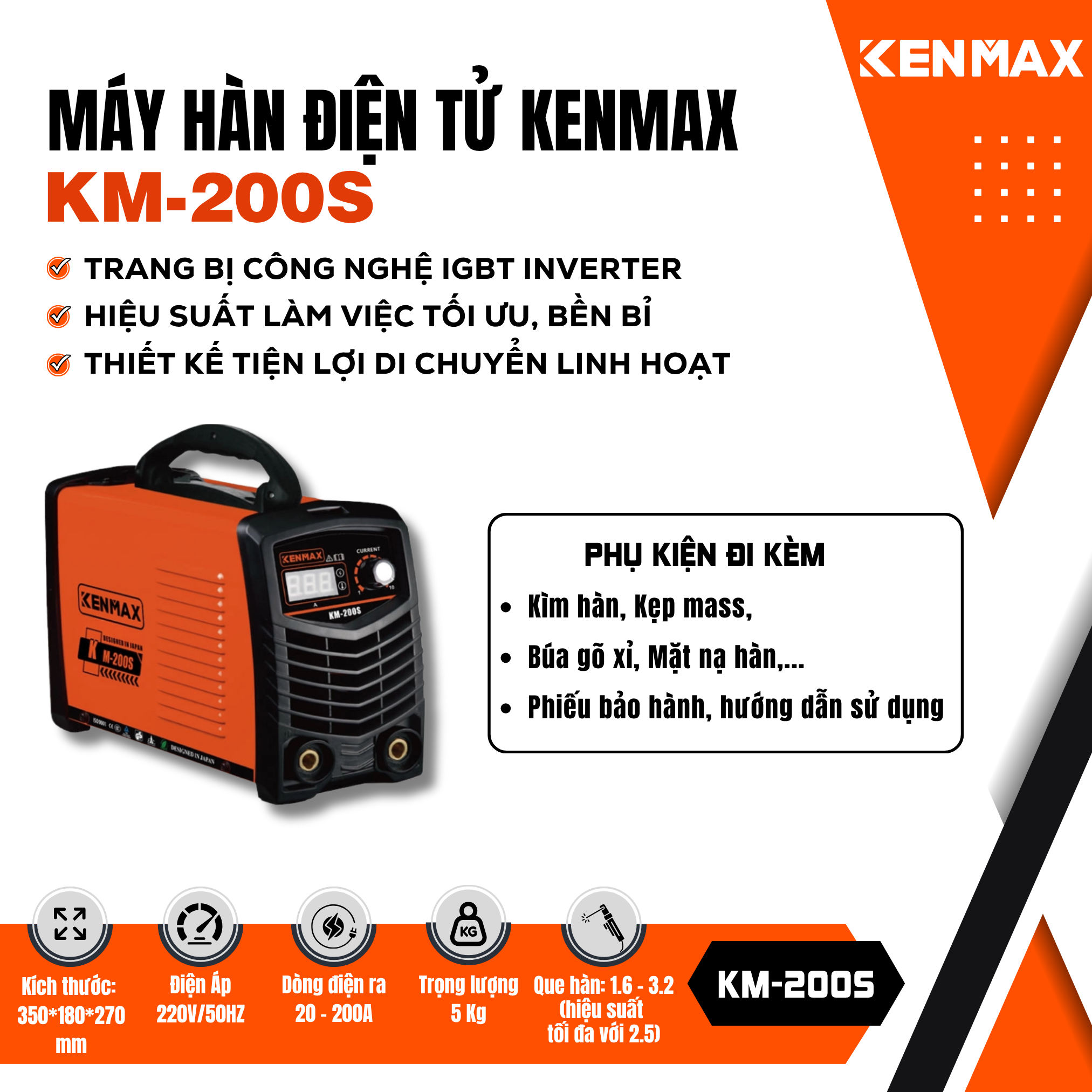 Máy hàn que KM-200S