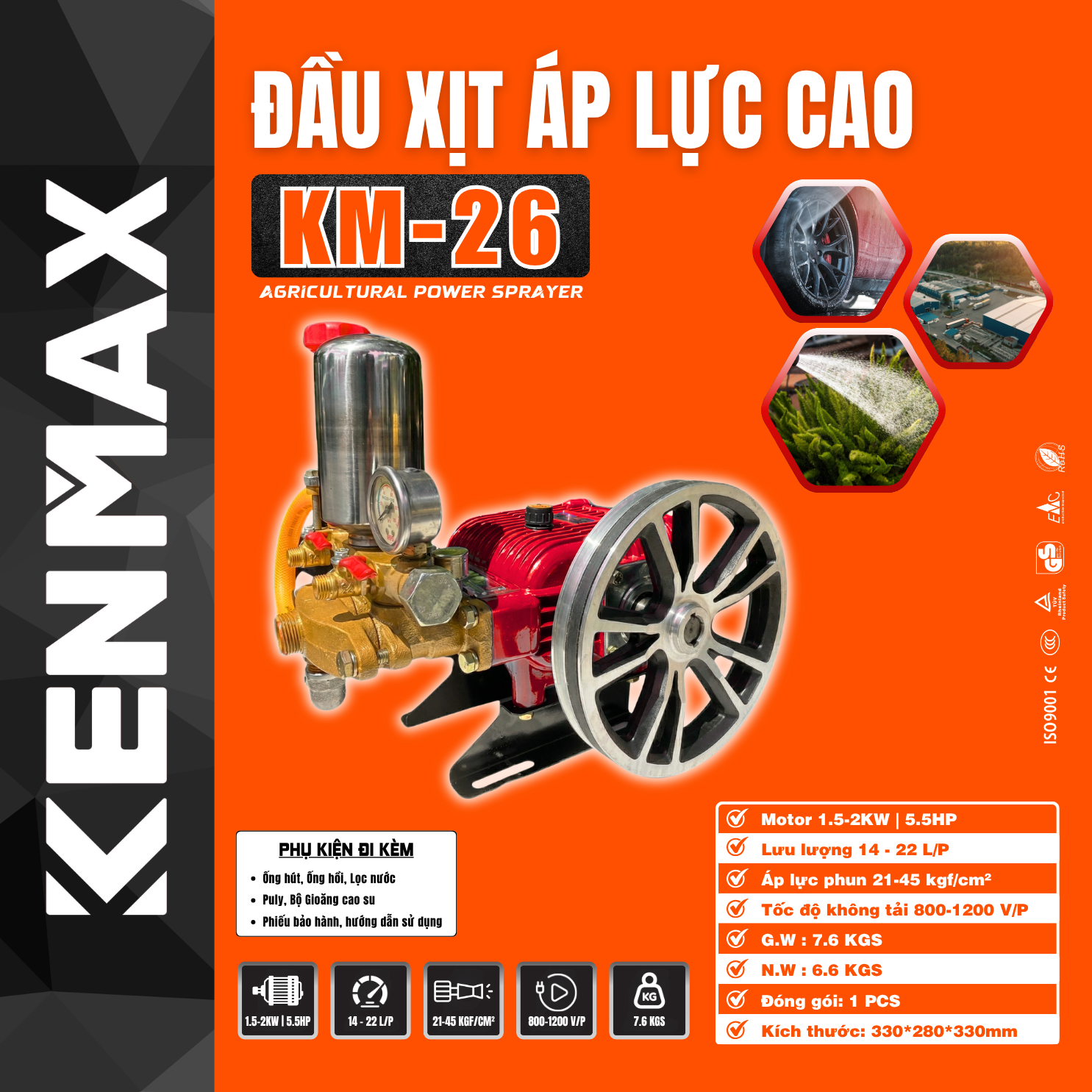 Đầu xịt cao áp KENMAX | KM-26