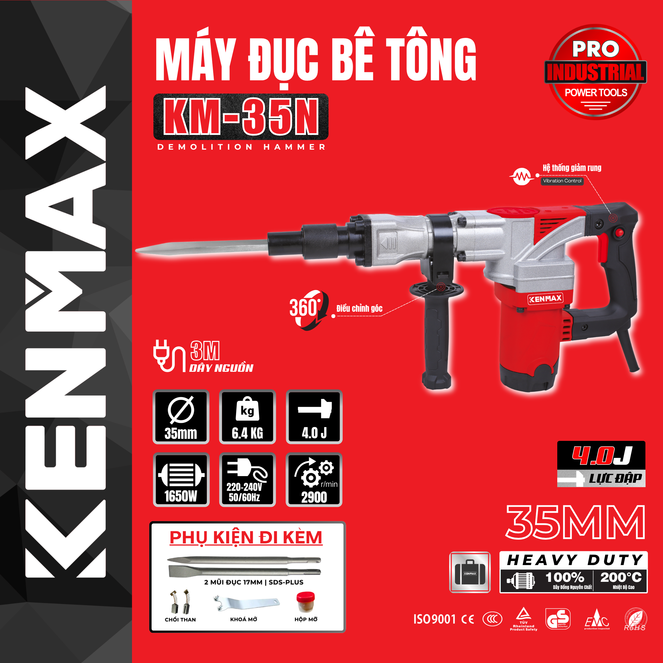 MÁY ĐỤC BÊ TÔNG KENMAX KM-35N