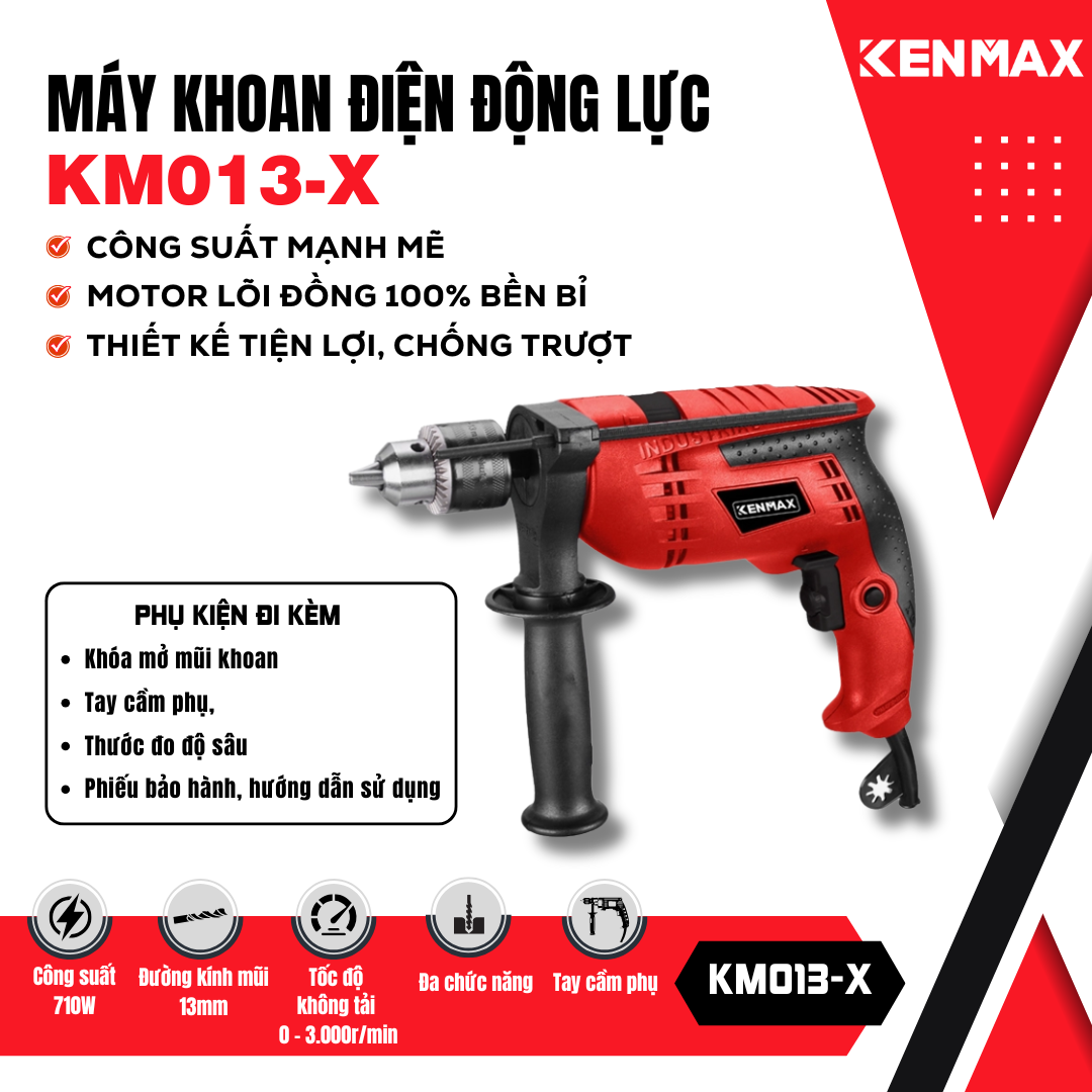 Máy khoan điện ĐỘNG LỰC KENMAX | KM013-X