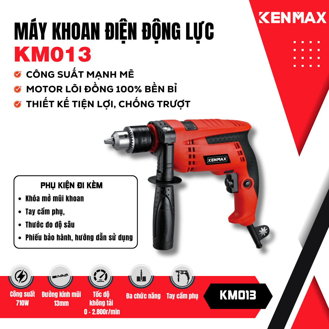 Máy khoan điện ĐỘNG LỰC KENMAX | KM013