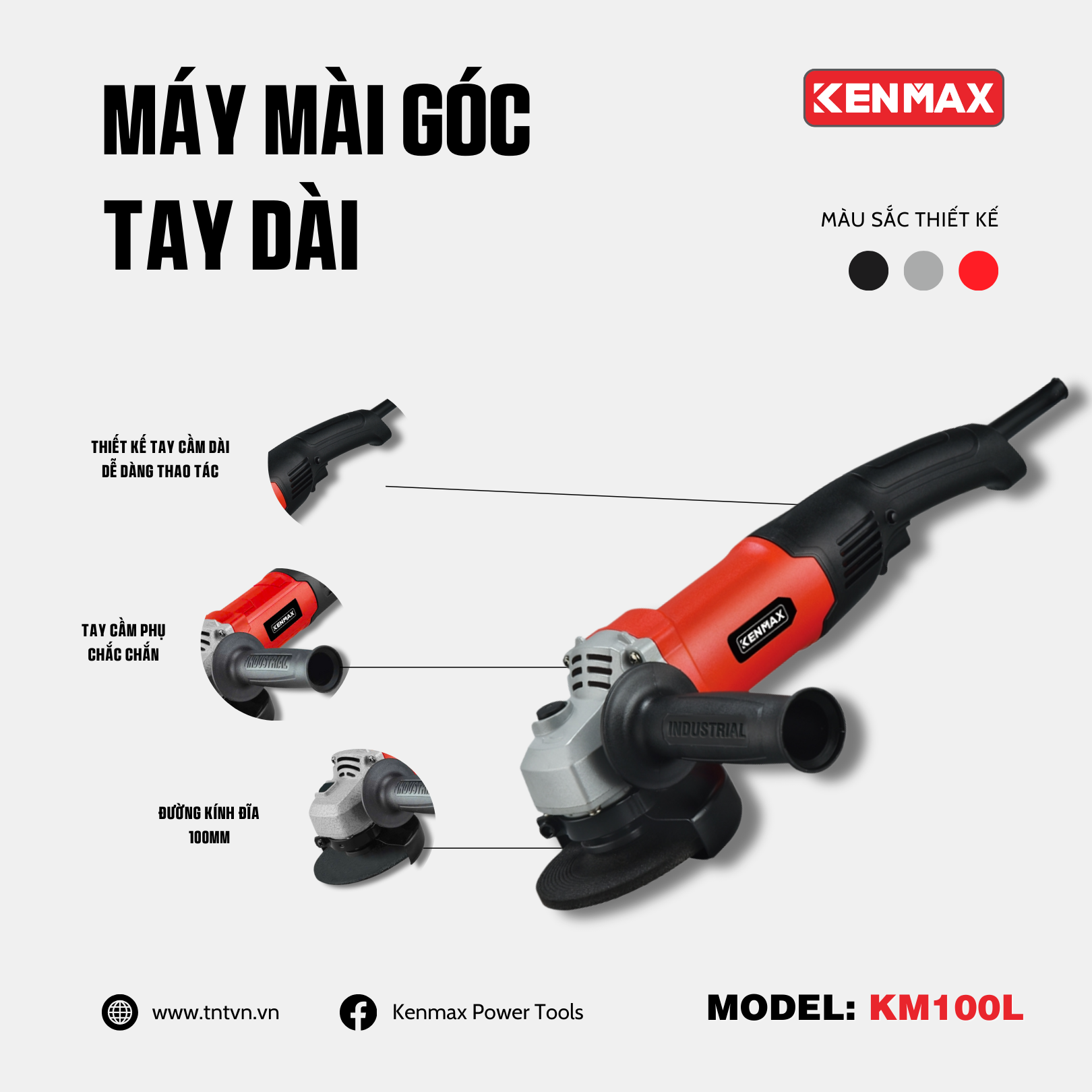 Máy mài góc TAY DÀI KENMAX | KM100L
