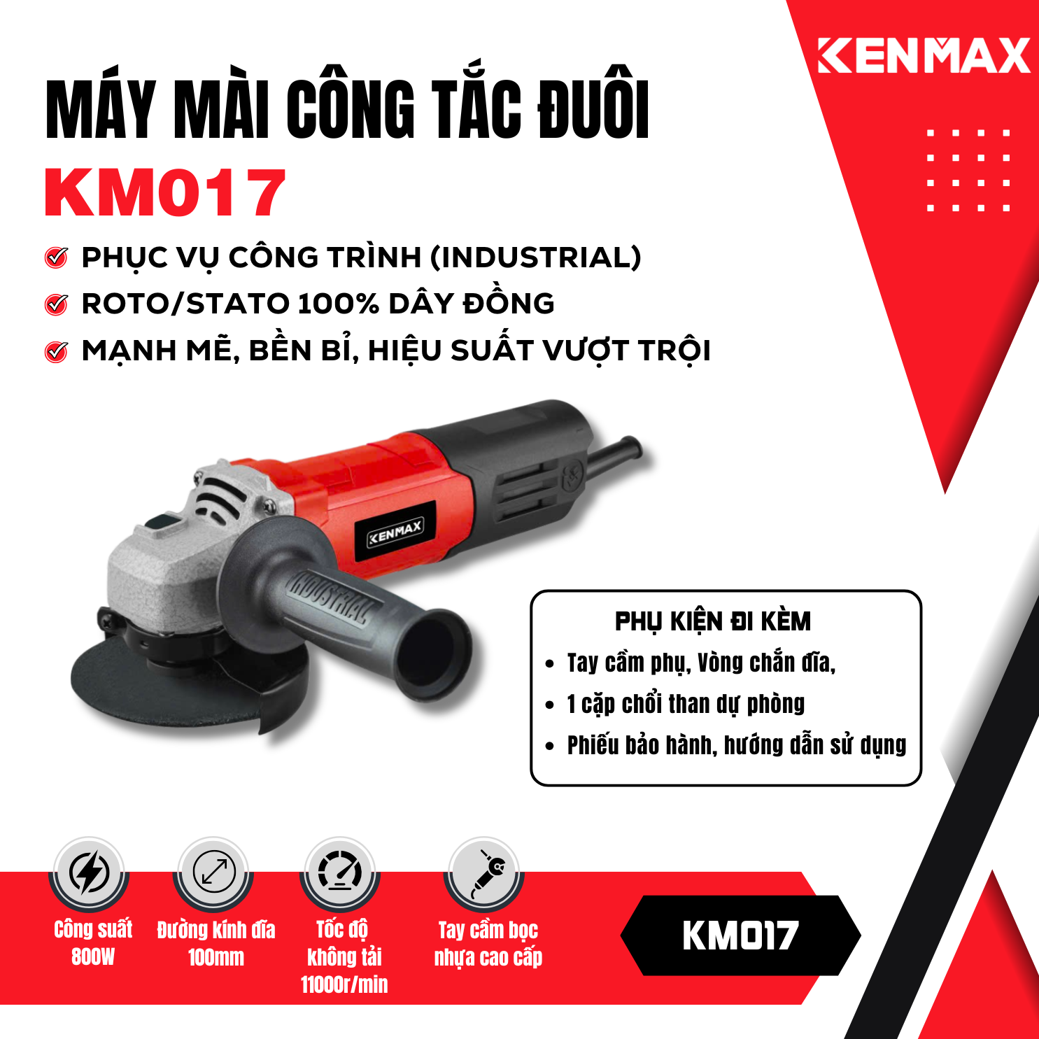 Máy mài CÔNG TẮC ĐUÔI KENMAX | KM017