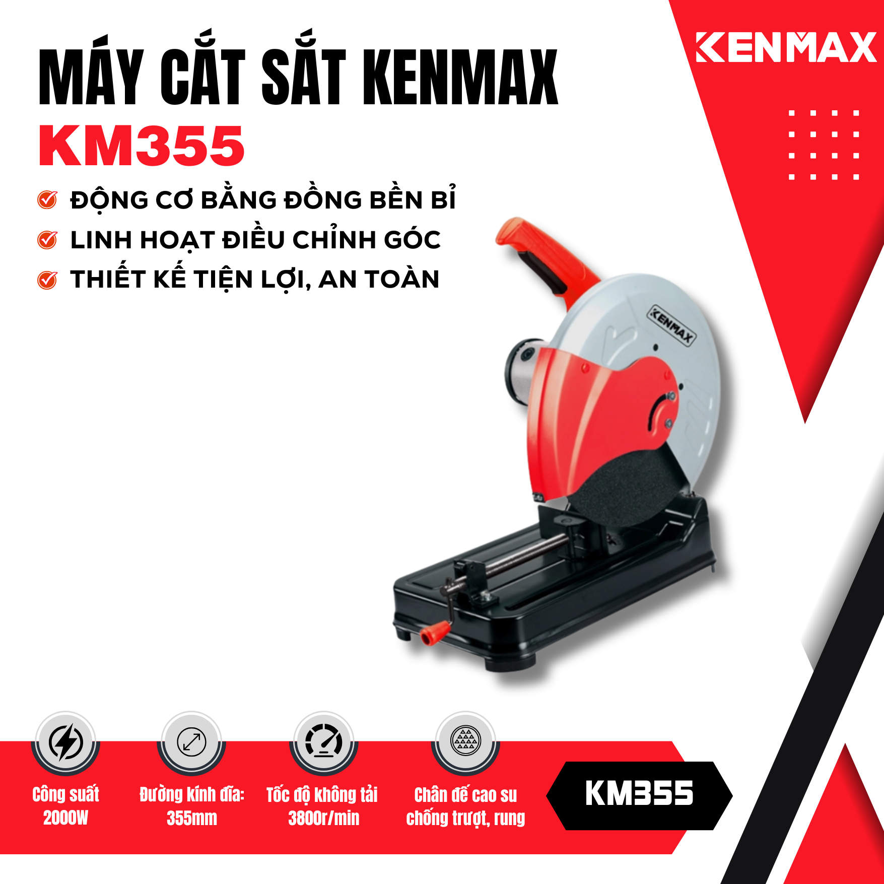 Máy cắt sắt KENMAX | KM355