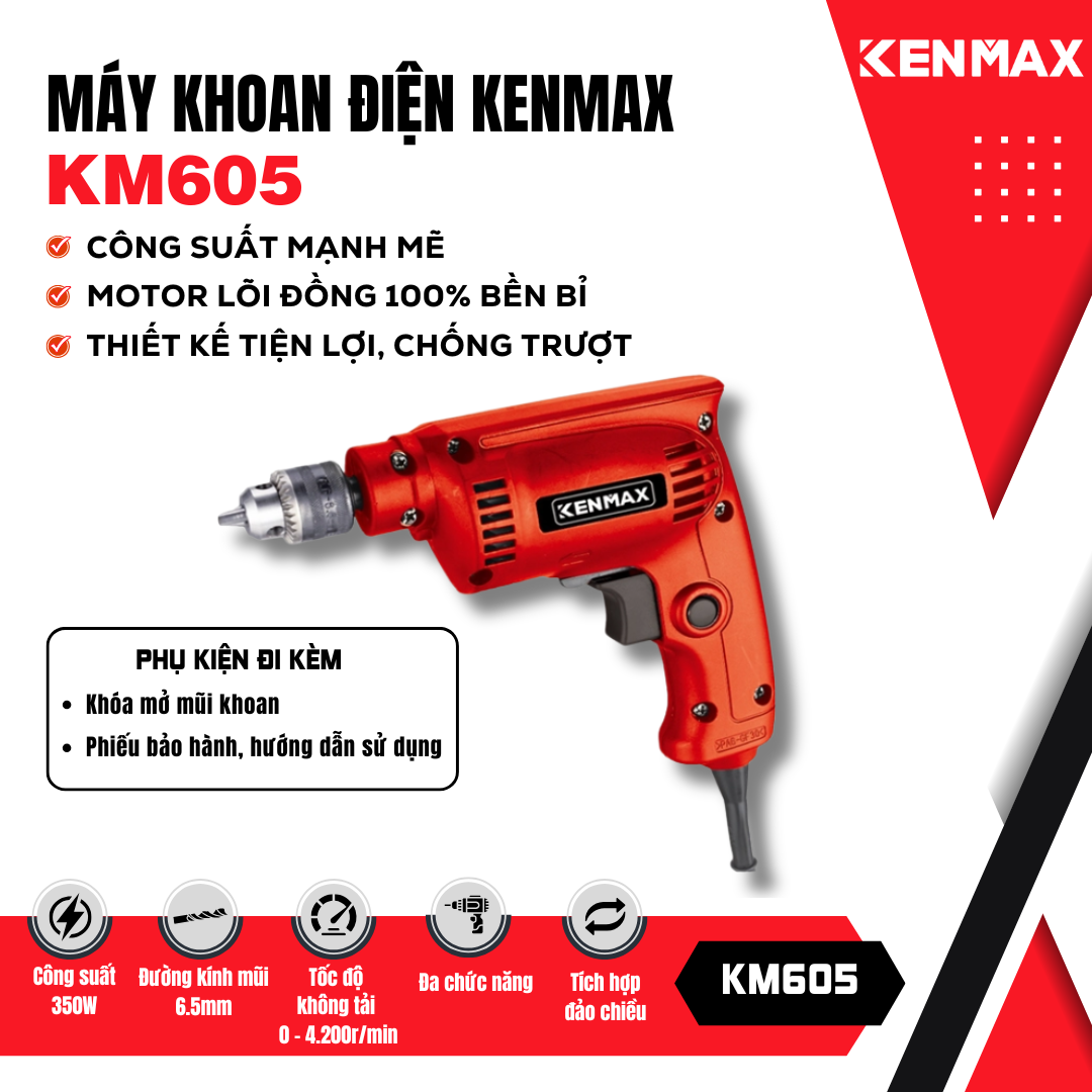 Máy khoan điện KENMAX | KM605
