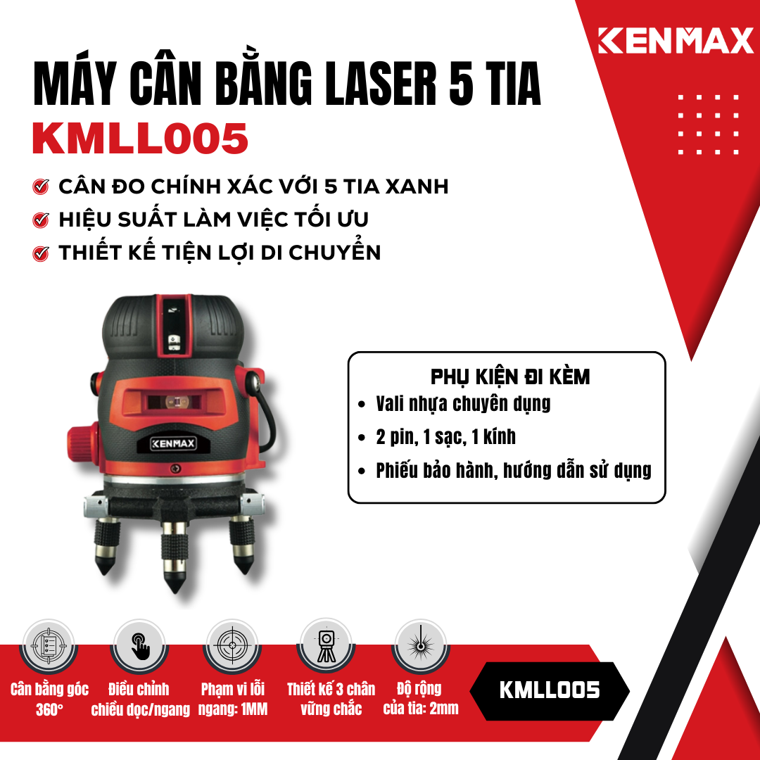 Máy laser 5 tia xanh KMLL005