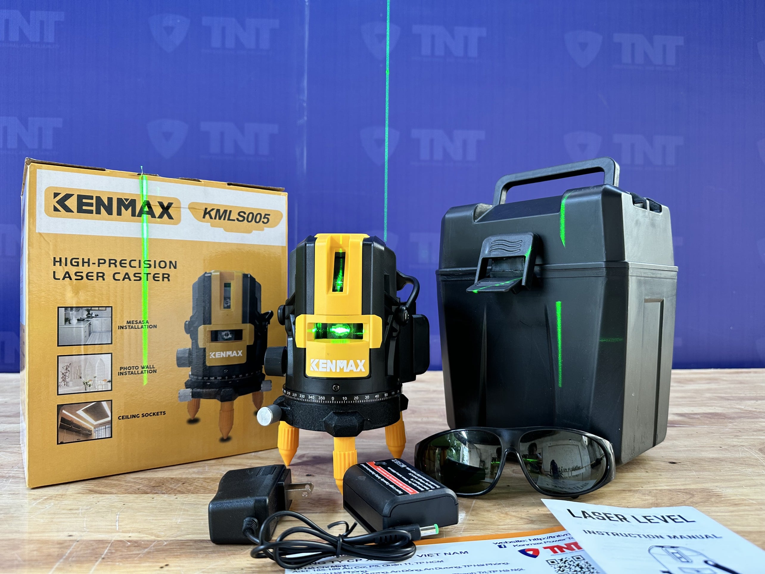 Máy cân bằng tia laser 5 tia xanh KMLS005