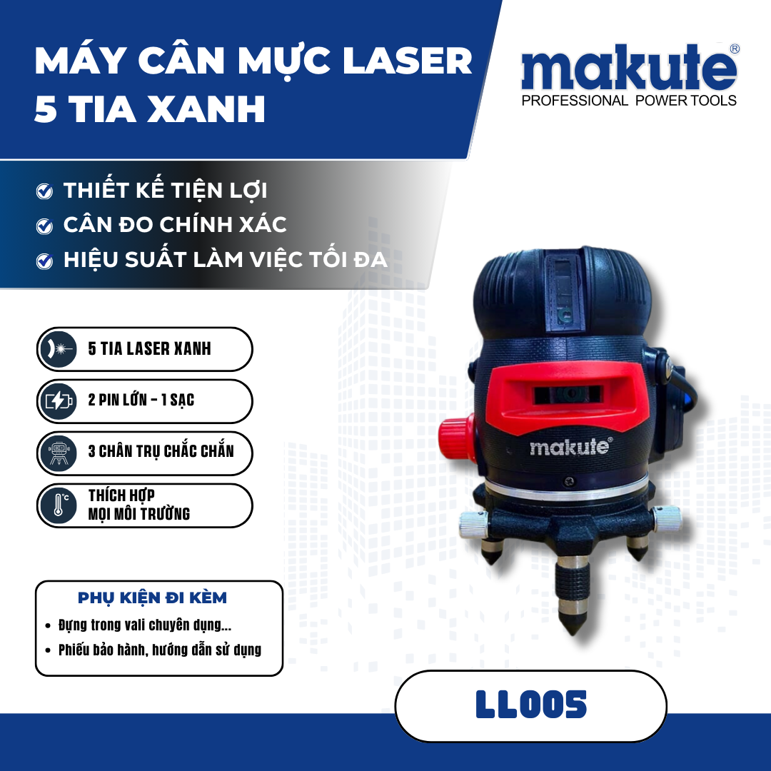 Máy cân mực laser 5 tia xanh LL005